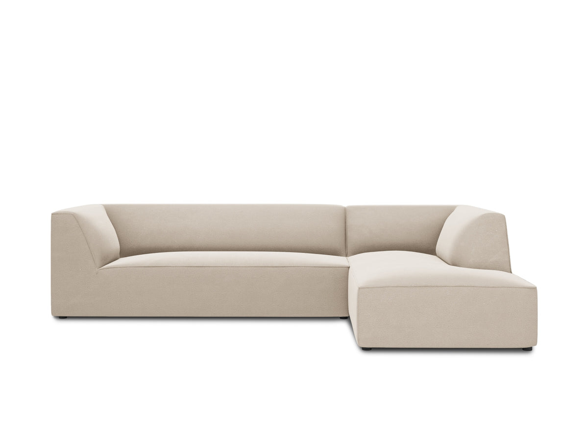 Ruby Velour modulares Ecksofa rechts 4 Sitzer in Beige-Salvador präsentiert im Onlineshop von KAQTU Design AG. L-Sofa rechts ist von Micadoni