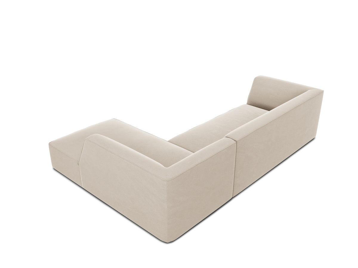 Ruby Velour modulares Ecksofa rechts 4 Sitzer in Beige-Salvador präsentiert im Onlineshop von KAQTU Design AG. L-Sofa rechts ist von Micadoni