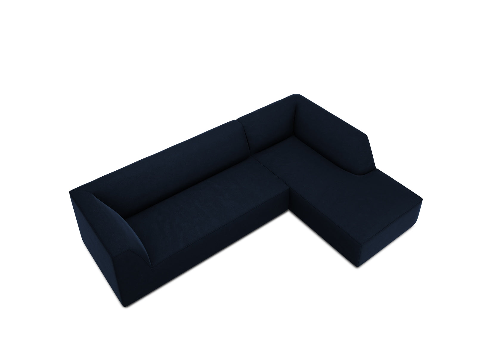Ruby Velour modulares Ecksofa rechts 4 Sitzer in Royal Blue präsentiert im Onlineshop von KAQTU Design AG. Ecksofa rechts ist von Micadoni