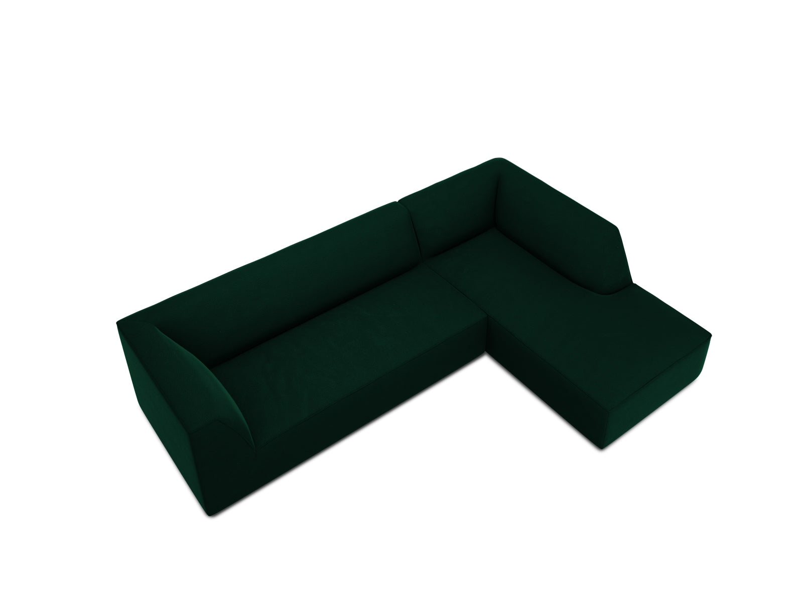 Ruby Velour modulares Ecksofa rechts 4 Sitzer in Bottle Green präsentiert im Onlineshop von KAQTU Design AG. Ecksofa rechts ist von Micadoni