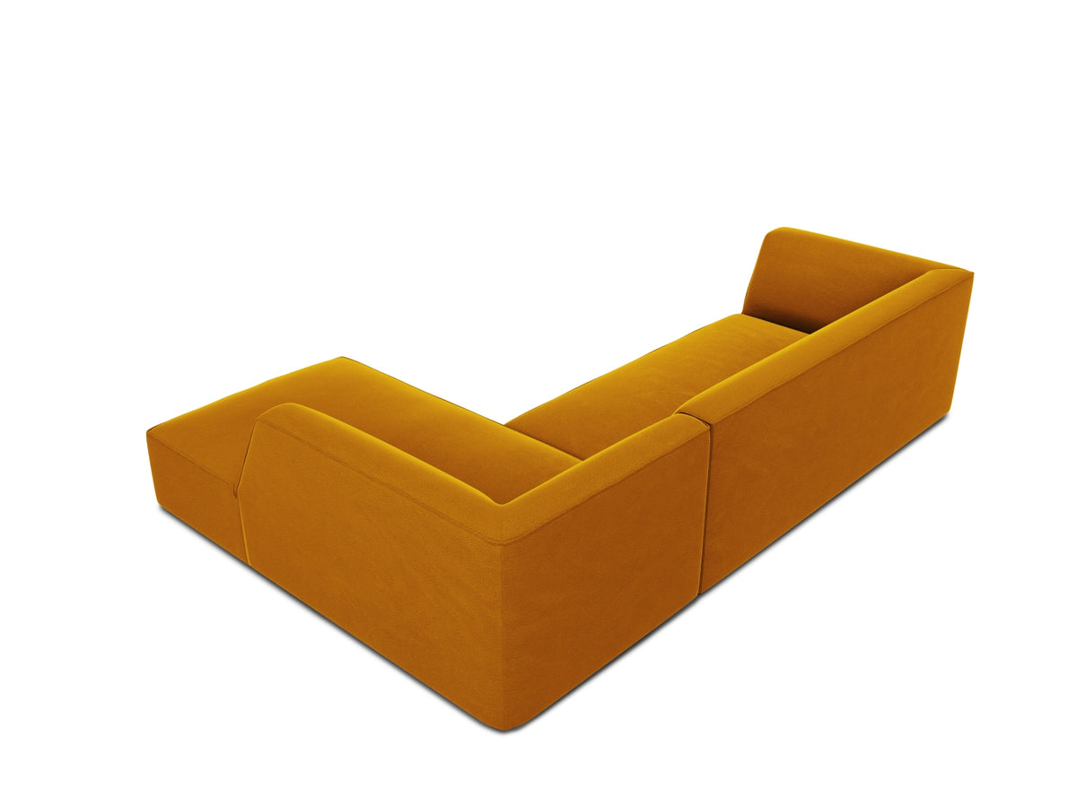 Ruby Velour modulares Ecksofa rechts 4 Sitzer in Yellow-Salvador präsentiert im Onlineshop von KAQTU Design AG. L-Sofa rechts ist von Micadoni