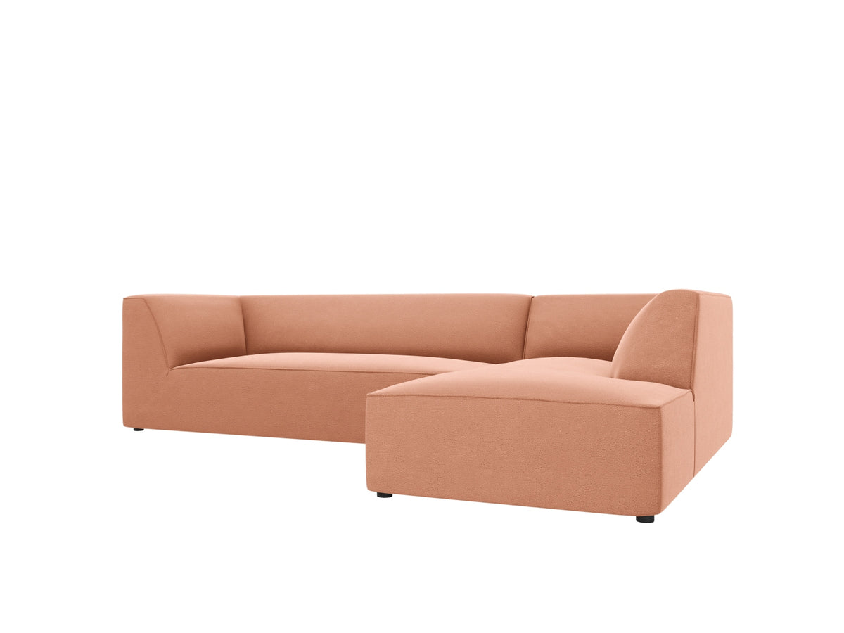 Ruby Velour modulares Ecksofa rechts 4 Sitzer in Pink-Salvador präsentiert im Onlineshop von KAQTU Design AG. L-Sofa rechts ist von Micadoni