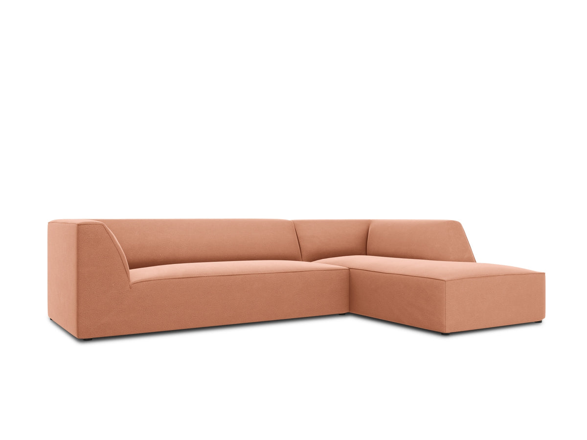 Ruby Velour modulares Ecksofa rechts 4 Sitzer in Pink-Salvador präsentiert im Onlineshop von KAQTU Design AG. L-Sofa rechts ist von Micadoni
