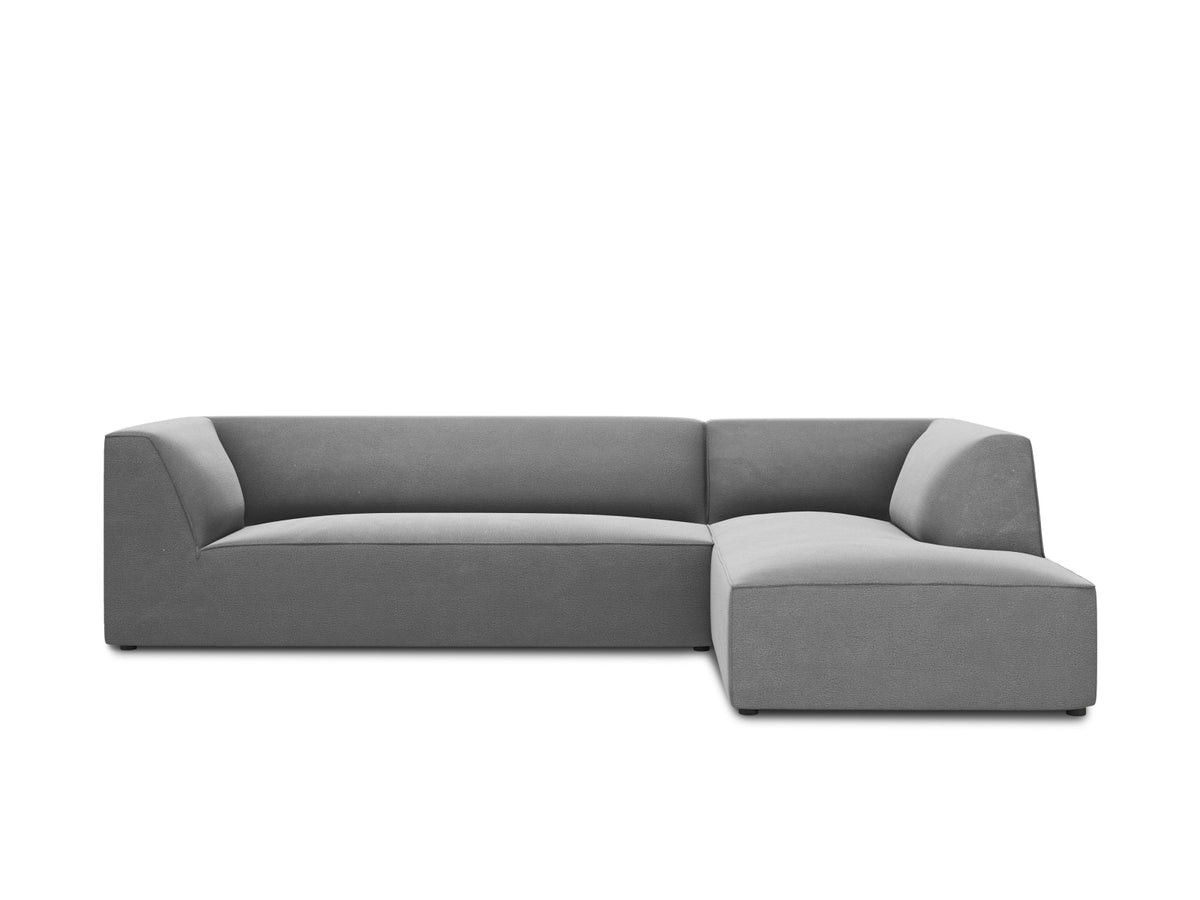 Ruby Velour modulares Ecksofa rechts 4 Sitzer in Grey-Salvador präsentiert im Onlineshop von KAQTU Design AG. L-Sofa rechts ist von Micadoni