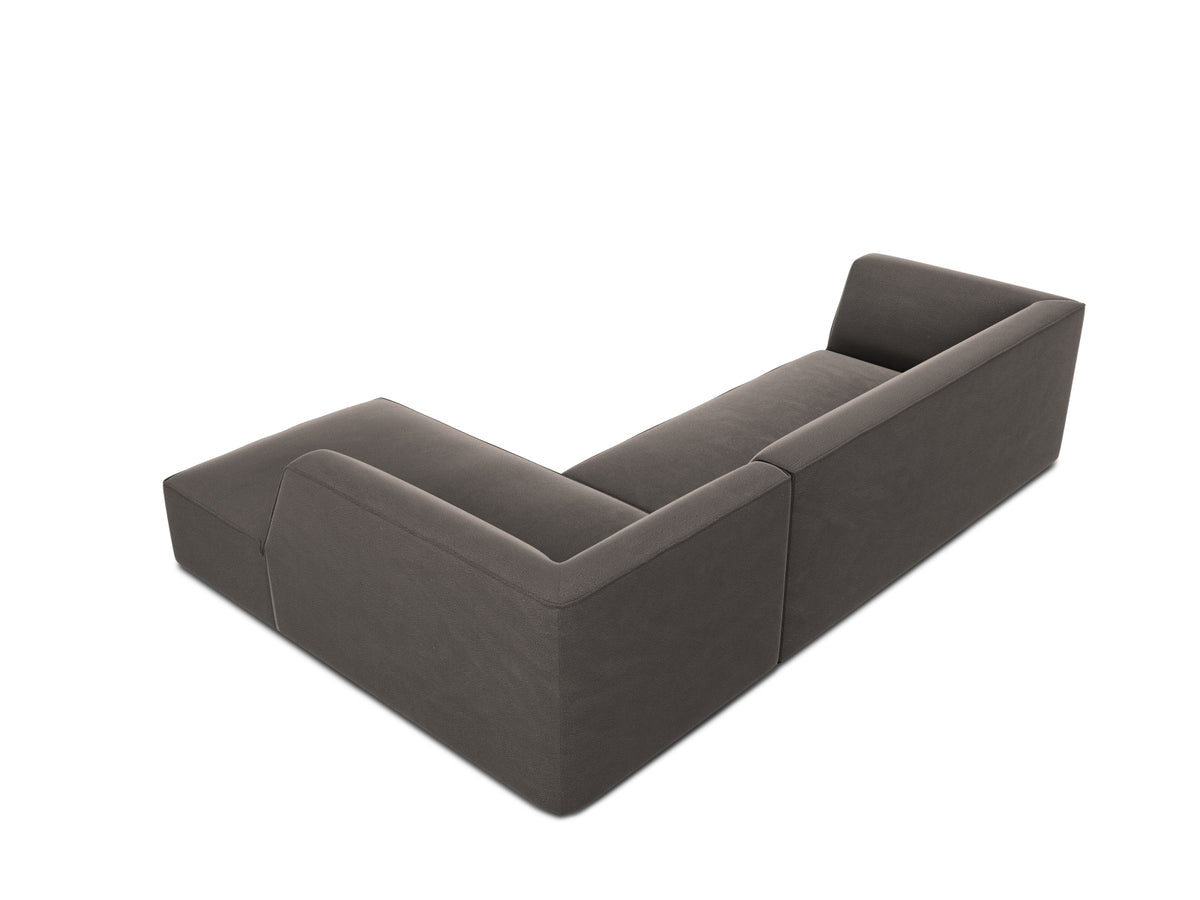 Ruby Velour modulares Ecksofa rechts 4 Sitzer in Dark Grey-Salvador präsentiert im Onlineshop von KAQTU Design AG. L-Sofa rechts ist von Micadoni