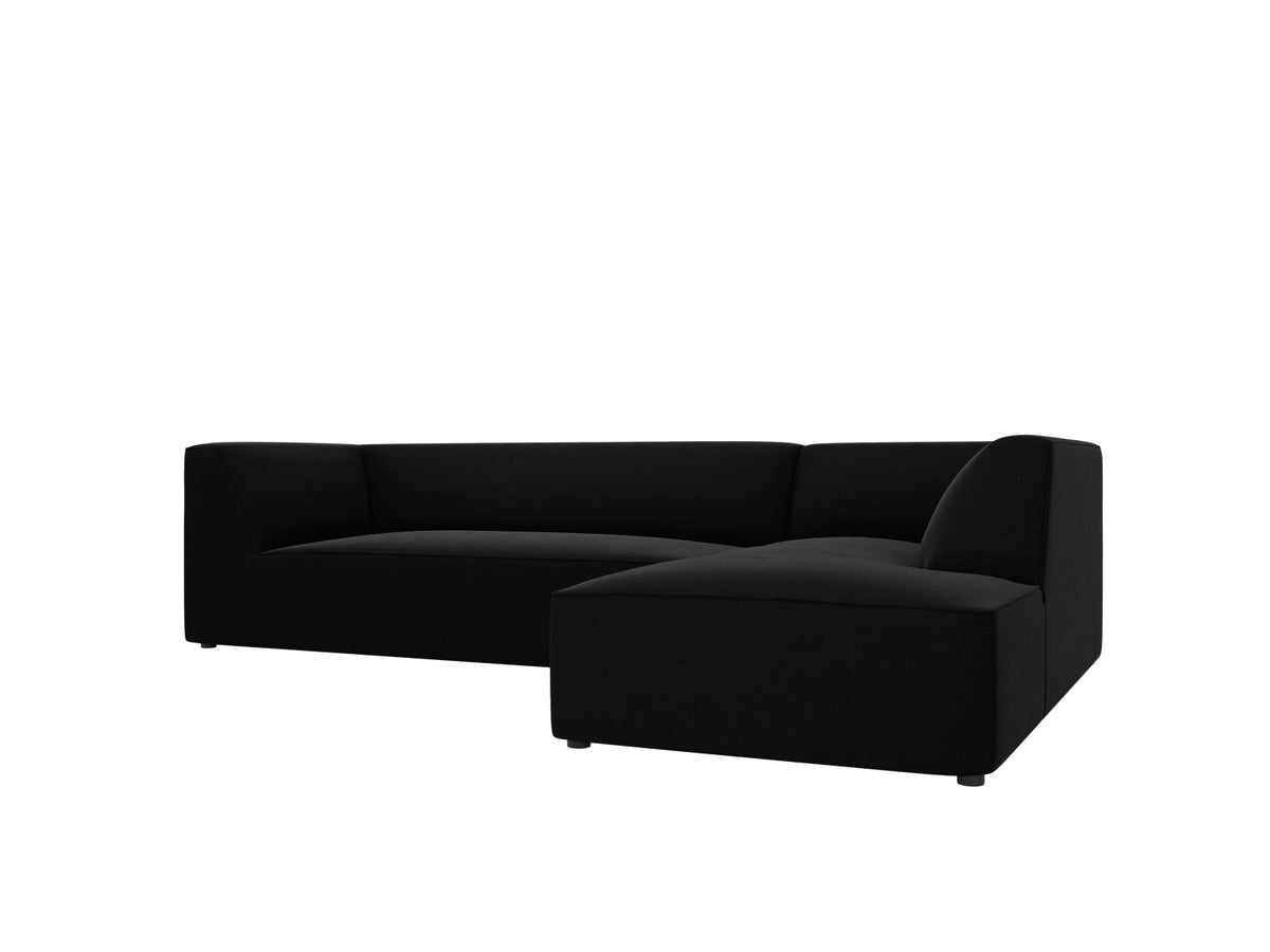 Ruby Velour modulares Ecksofa rechts 4 Sitzer in Black-Salvador präsentiert im Onlineshop von KAQTU Design AG. L-Sofa rechts ist von Micadoni