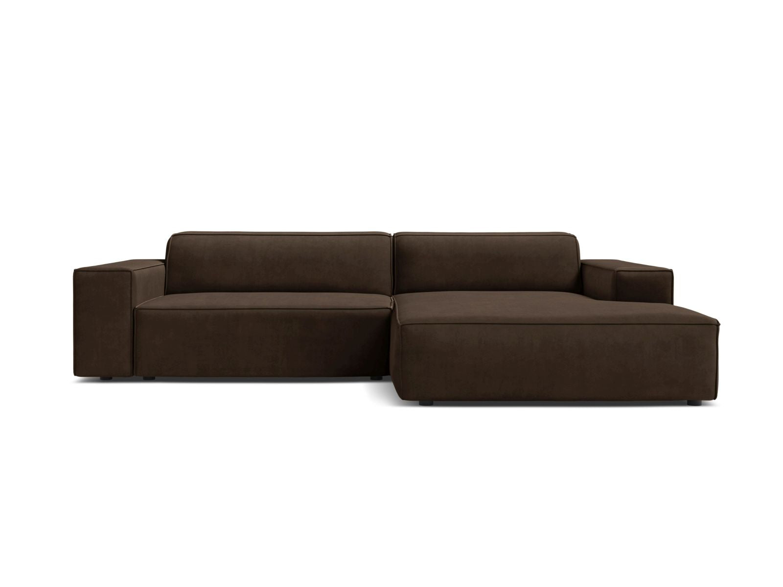 Jodie Velour modulares Ecksofa rechts 3 Sitzer in Dark Brown-Bluvel präsentiert im Onlineshop von KAQTU Design AG. Ecksofa rechts ist von Micadoni