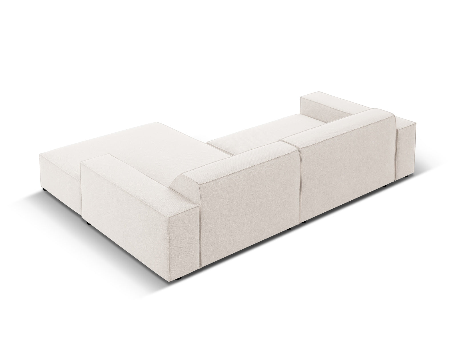Elegantes, modulares Ecksofa Jodie in hellem Beige, 3-Sitzer mit rechter Armlehne, ideal für stilvolle und einladende Wohnräume.
