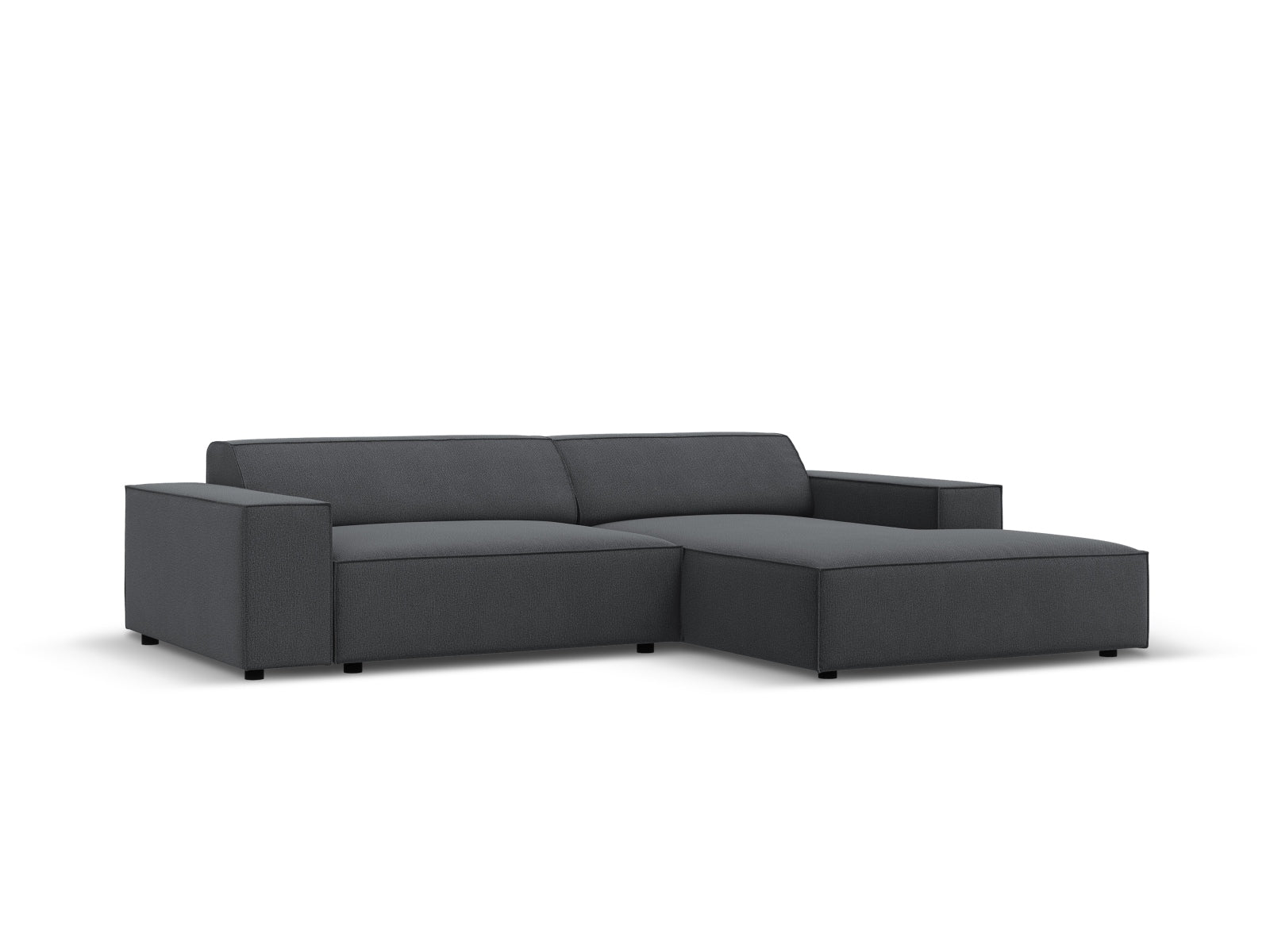 Elegantes, modulares Ecksofa Jodie in Dunkelgrau, ideal für stilvolle Wohnräume, präsentiert von KAQTU Design AG.