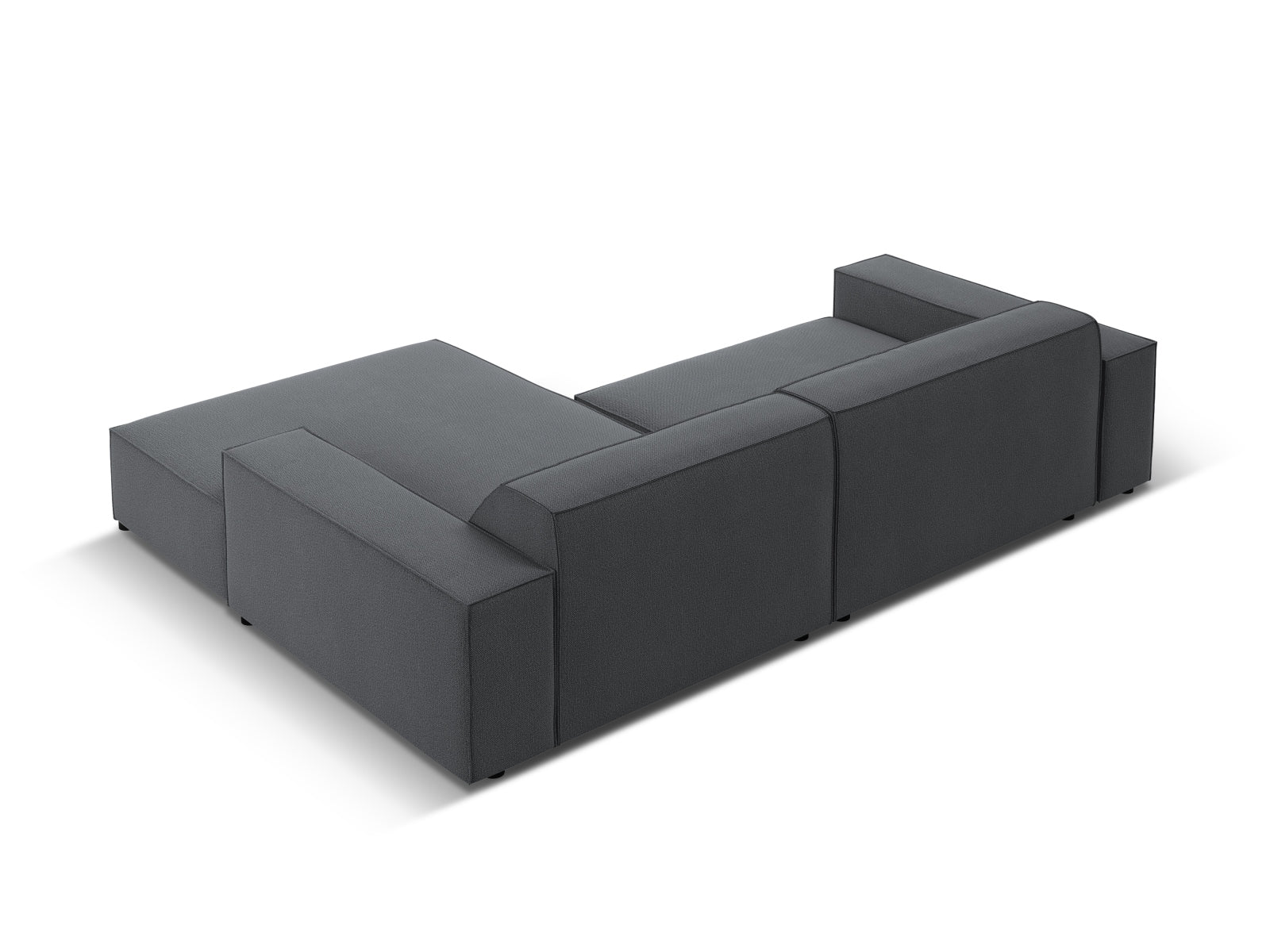 Elegantes, modulares Ecksofa Jodie in Dunkelgrau, ideal für stilvolle Wohnräume, bietet Komfort und Flexibilität für Ihr Zuhause.