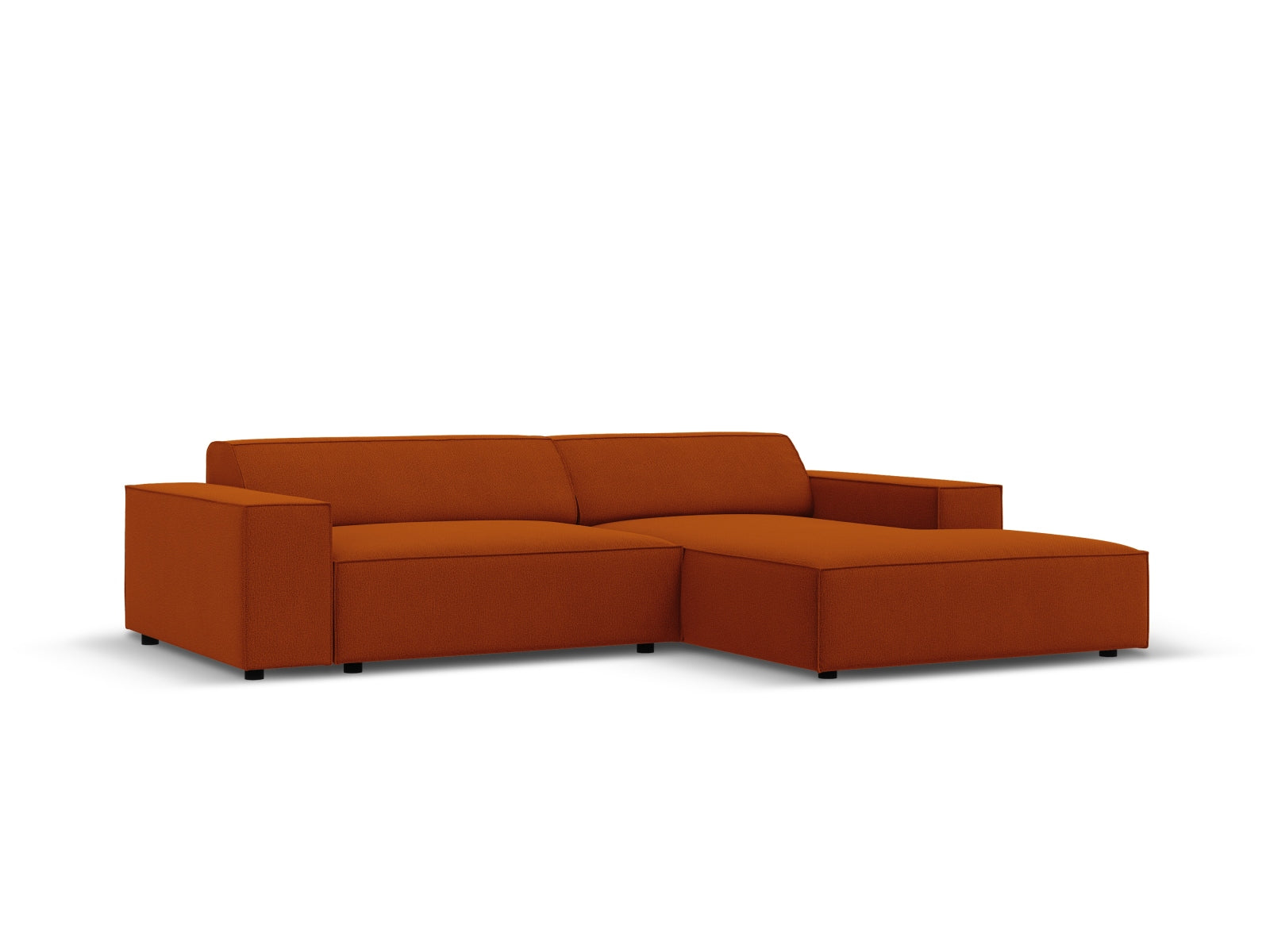 Elegantes, modulares Ecksofa in Terracotta mit 3 Sitzen, ideal für stilvolle Wohnräume. Perfekt für entspannte Abende.