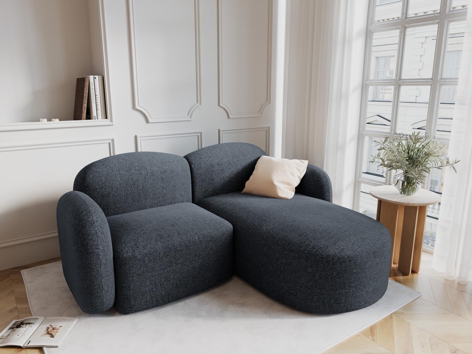 Blair Ecksofa rechts 3 Sitzer in Blue Melange präsentiert im Onlineshop von KAQTU Design AG. Ecksofa rechts ist von Micadoni
