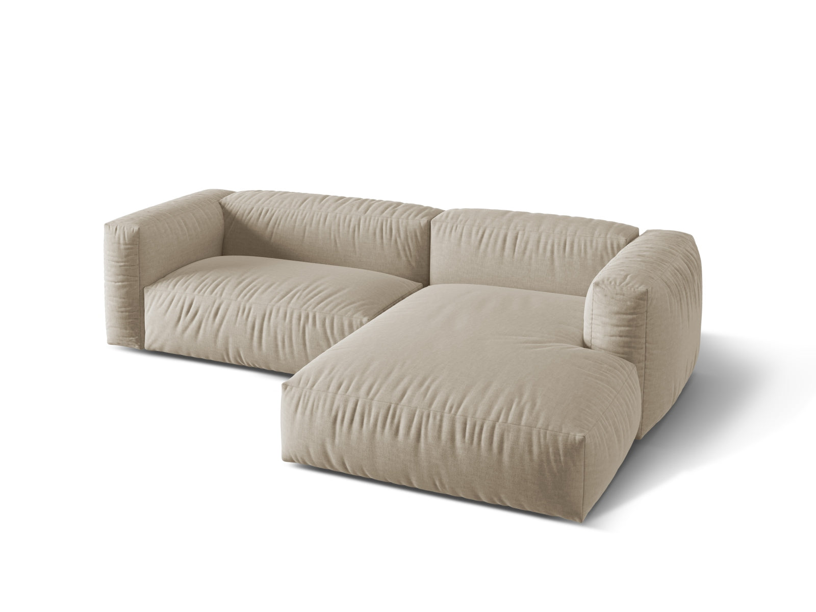 Martina Modulares Ecksofa rechts 2 Sitzer in Light Beige präsentiert im Onlineshop von KAQTU Design AG. Ecksofa rechts ist von Micadoni