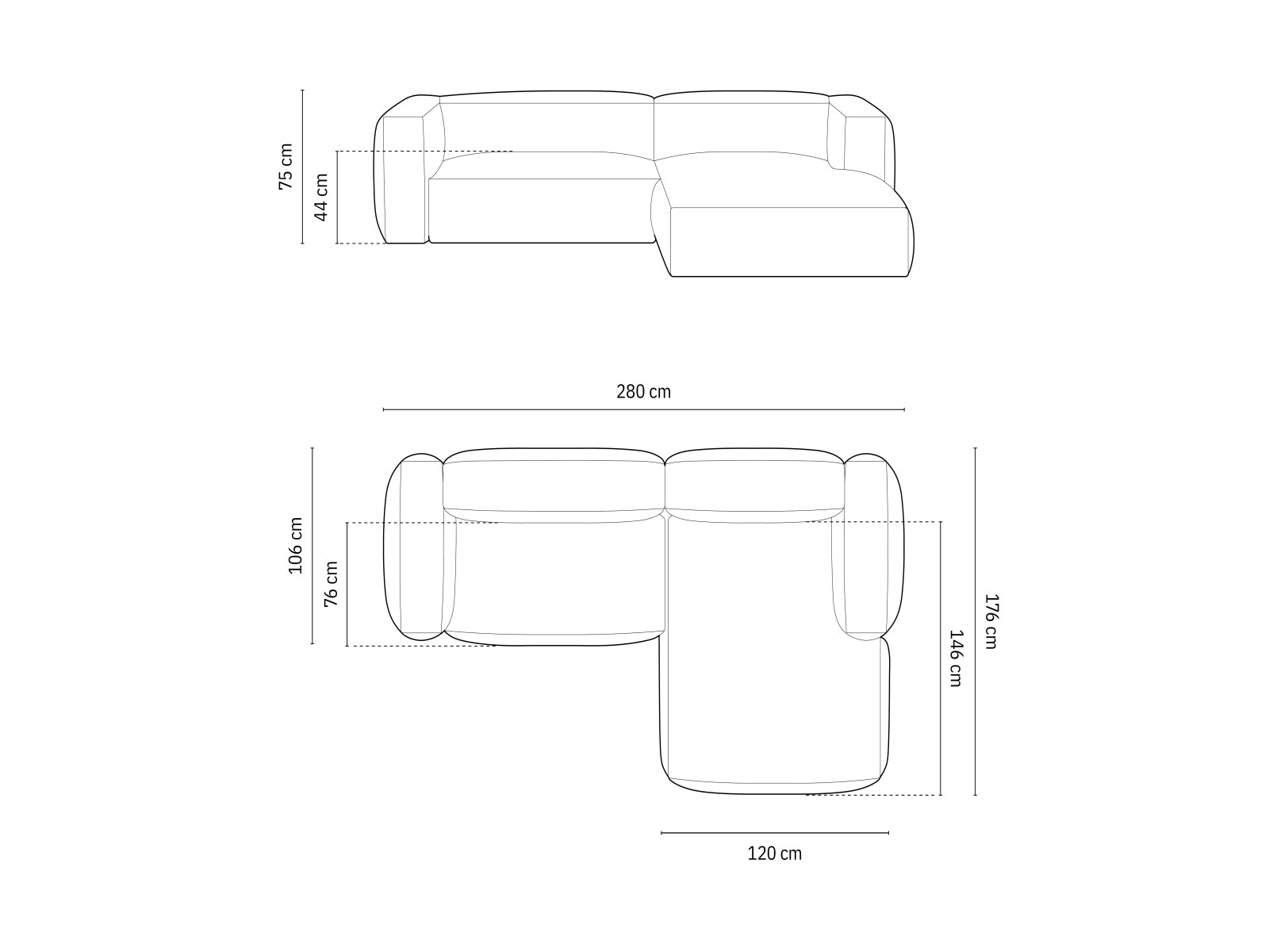 Martina Modulares Ecksofa rechts 2 Sitzer in Blue Jeans präsentiert im Onlineshop von KAQTU Design AG. Ecksofa rechts ist von Micadoni