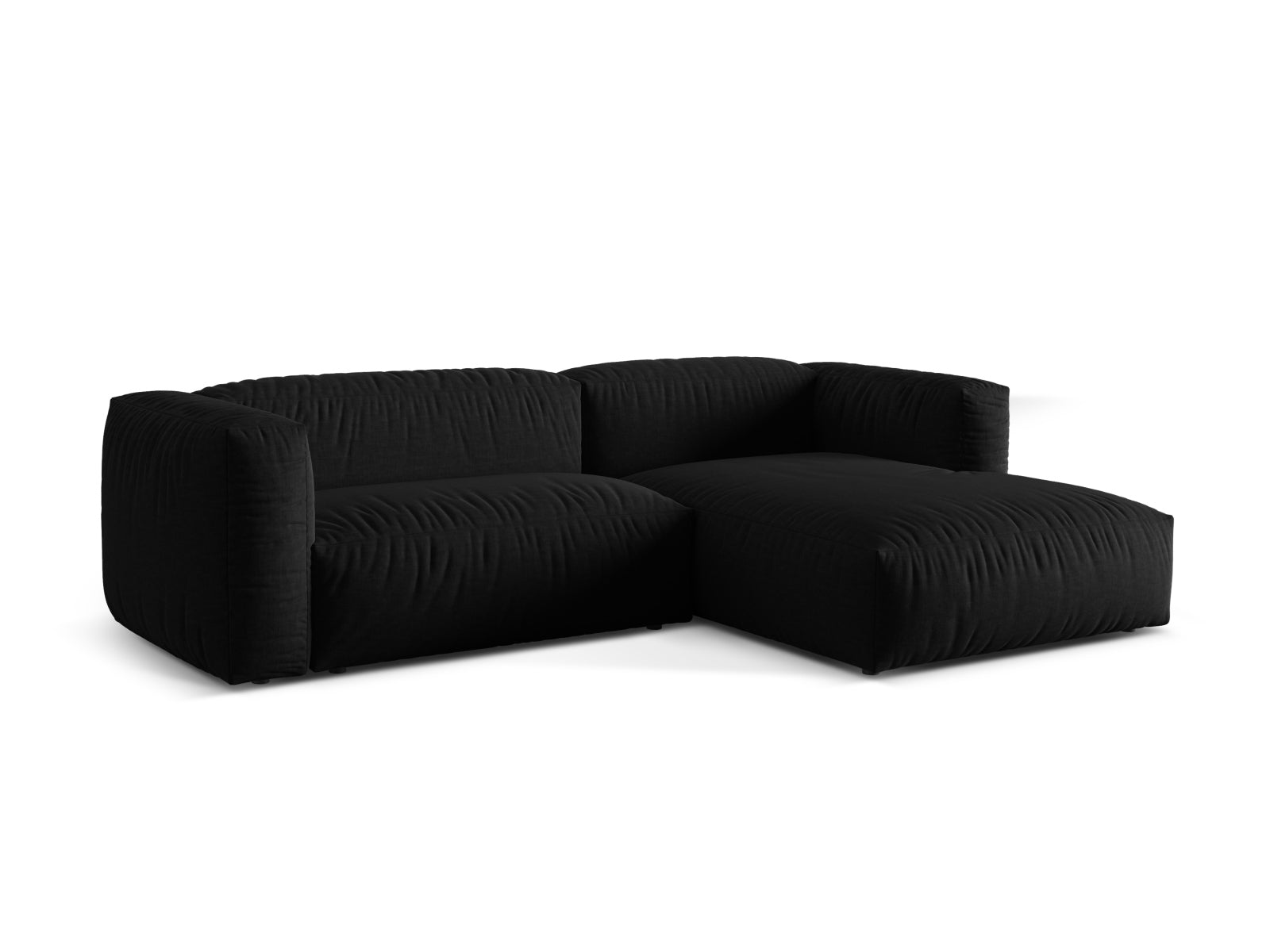 Martina Modulares Ecksofa rechts 2 Sitzer in Black präsentiert im Onlineshop von KAQTU Design AG. Ecksofa rechts ist von Micadoni