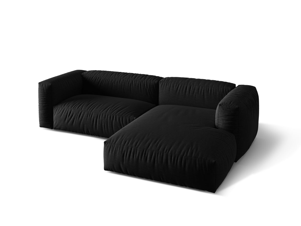 Martina Modulares Ecksofa rechts 2 Sitzer in Black-Boston präsentiert im Onlineshop von KAQTU Design AG. L-Sofa rechts ist von Micadoni