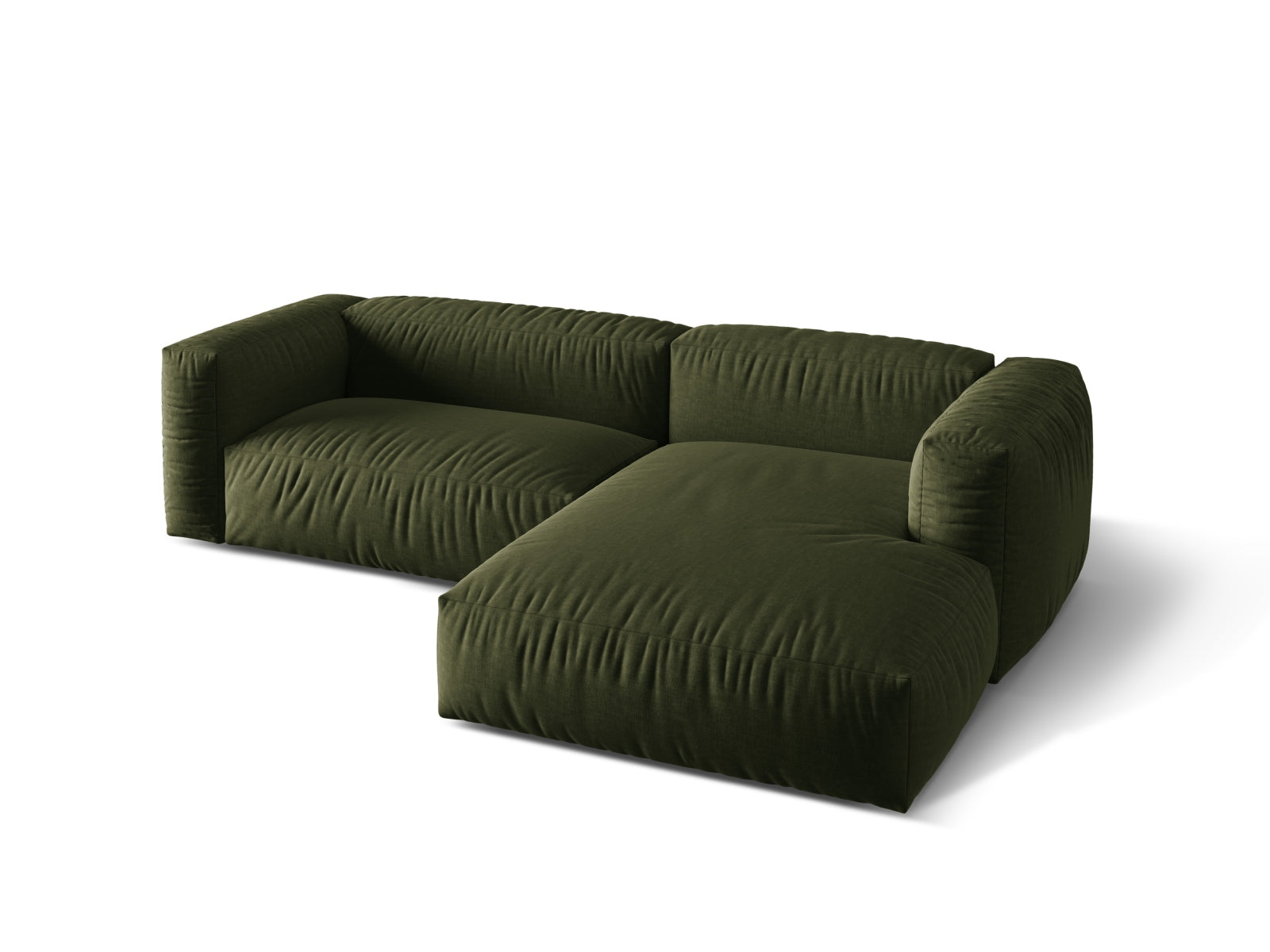 Martina Modulares Ecksofa rechts 2 Sitzer in Green präsentiert im Onlineshop von KAQTU Design AG. Ecksofa rechts ist von Micadoni