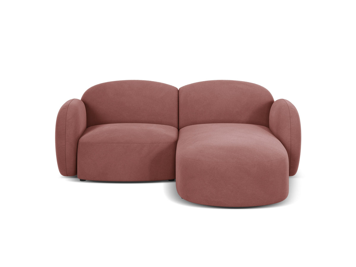 Blair Velour Ecksofa rechts 3 Sitzer in Flamingo-Casino präsentiert im Onlineshop von KAQTU Design AG. L-Sofa rechts ist von Micadoni