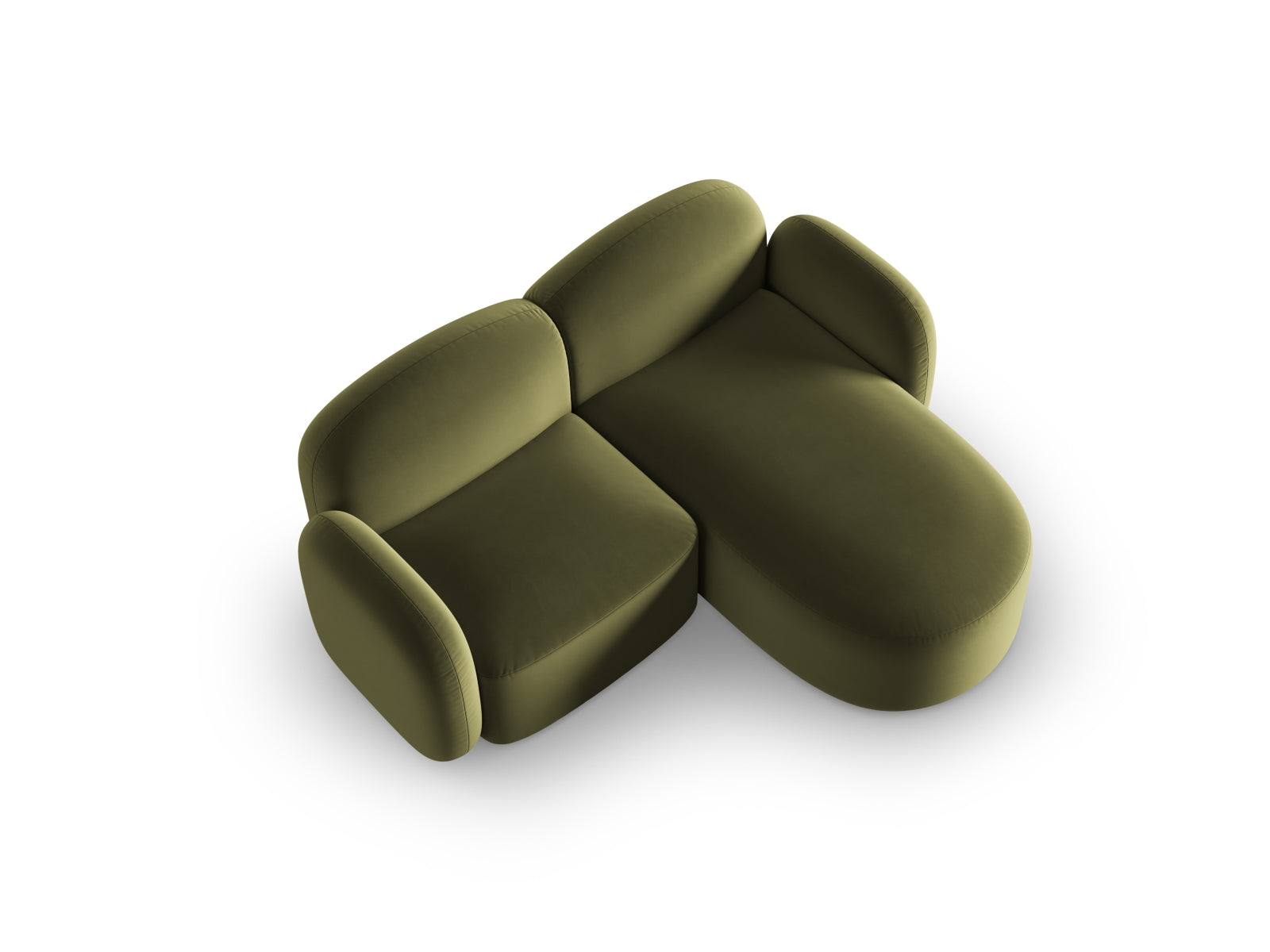 Blair Velour Ecksofa rechts 3 Sitzer in Light Green präsentiert im Onlineshop von KAQTU Design AG. Ecksofa rechts ist von Micadoni