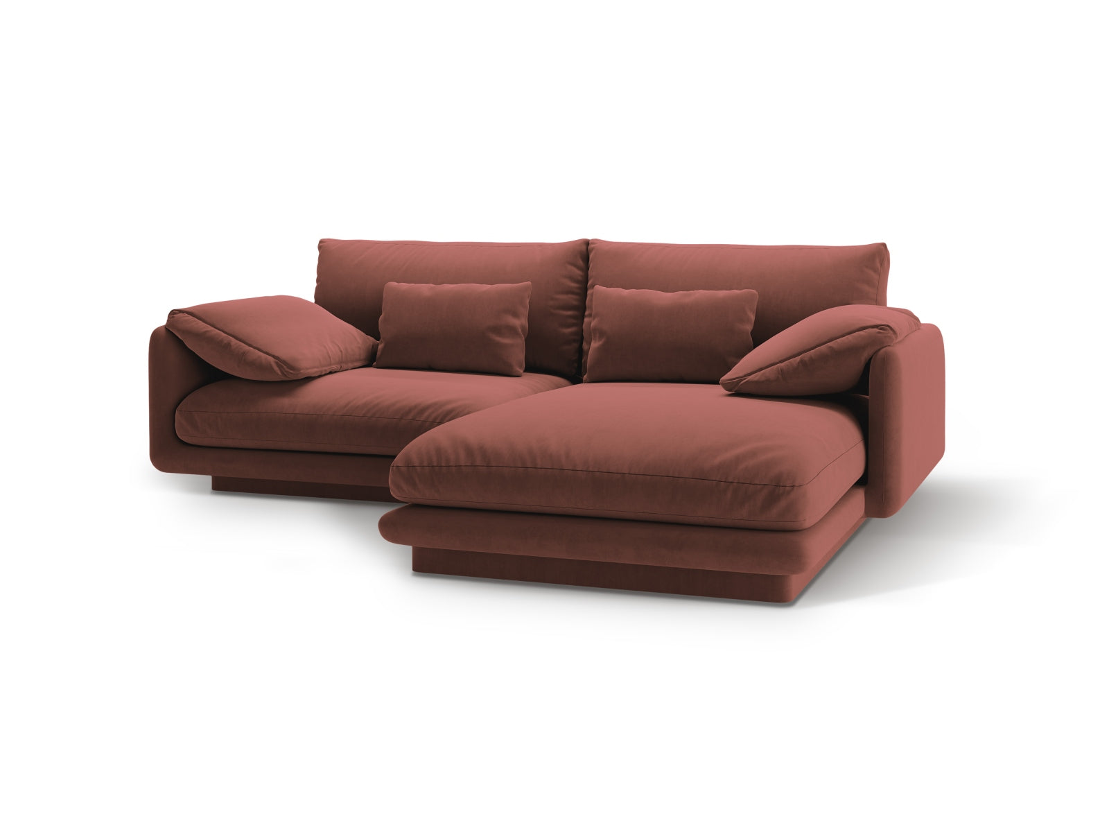 Elegantes Torino Velour Ecksofa rechts, 3-Sitzer, ideal für stilvolle Wohnräume und entspannte Stunden. Hochwertige Verarbeitung und modernes Design.