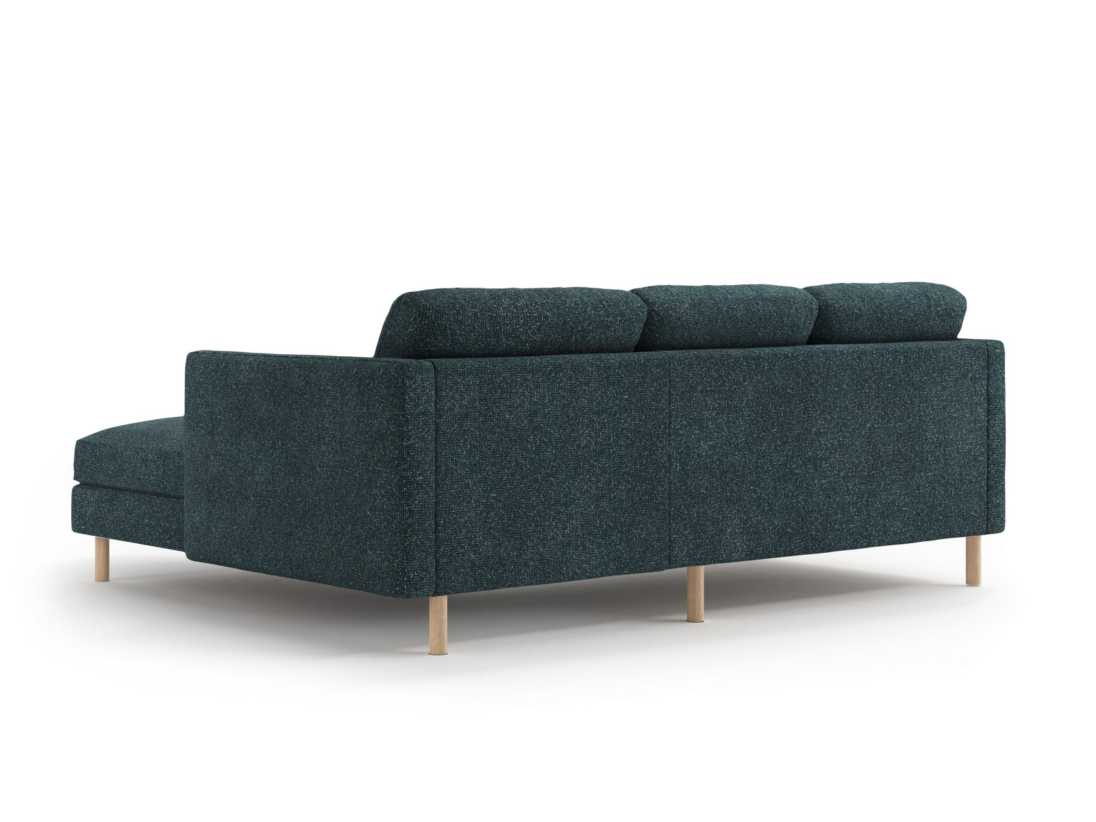 Elegantes Eden Ecksofa rechts, 3-Sitzer in ansprechendem Green Blue Melange, ideal für stilvolle und einladende Wohnräume.