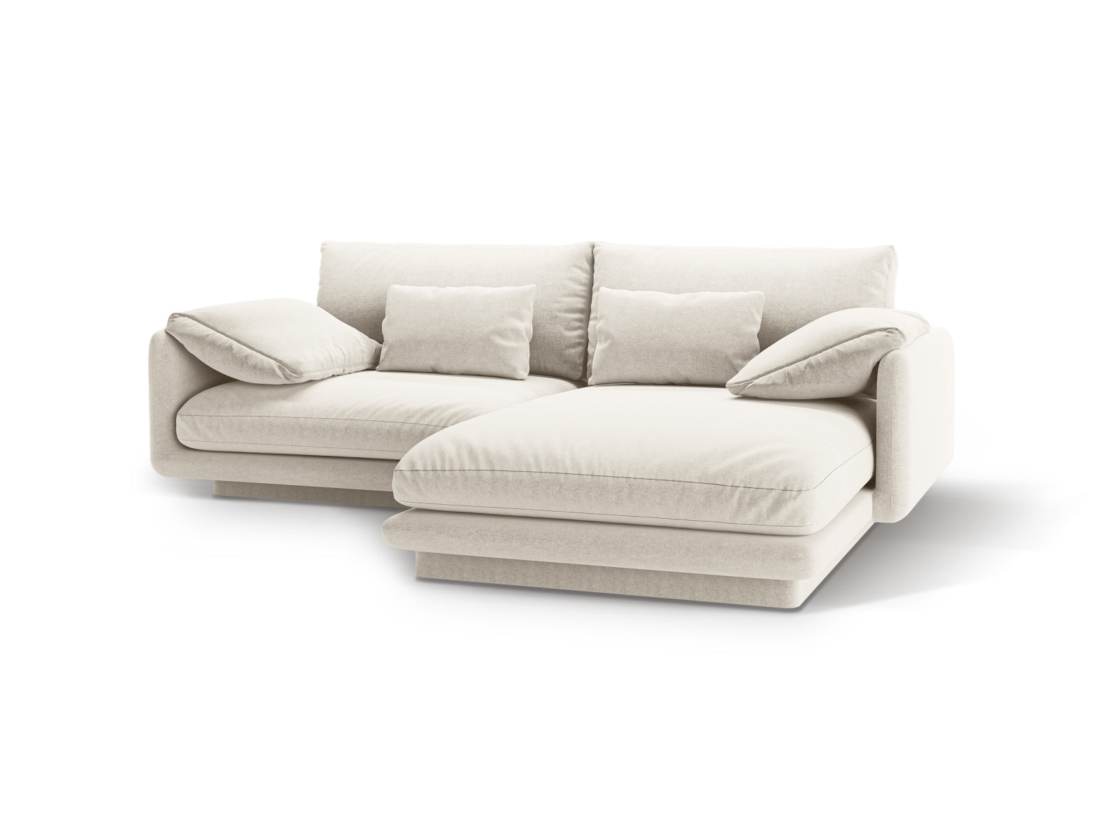 Elegantes Torino Ecksofa rechts 3-Sitzer in Ivory-Wind, ideal für stilvolle Wohnräume und entspannte Abende, erhältlich bei KAQTU.