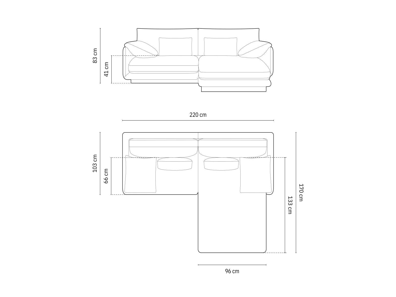 Elegantes 3-Sitzer Torino Ecksofa rechts in sanftem Beige, ideal für stilvolle und einladende Wohnräume.