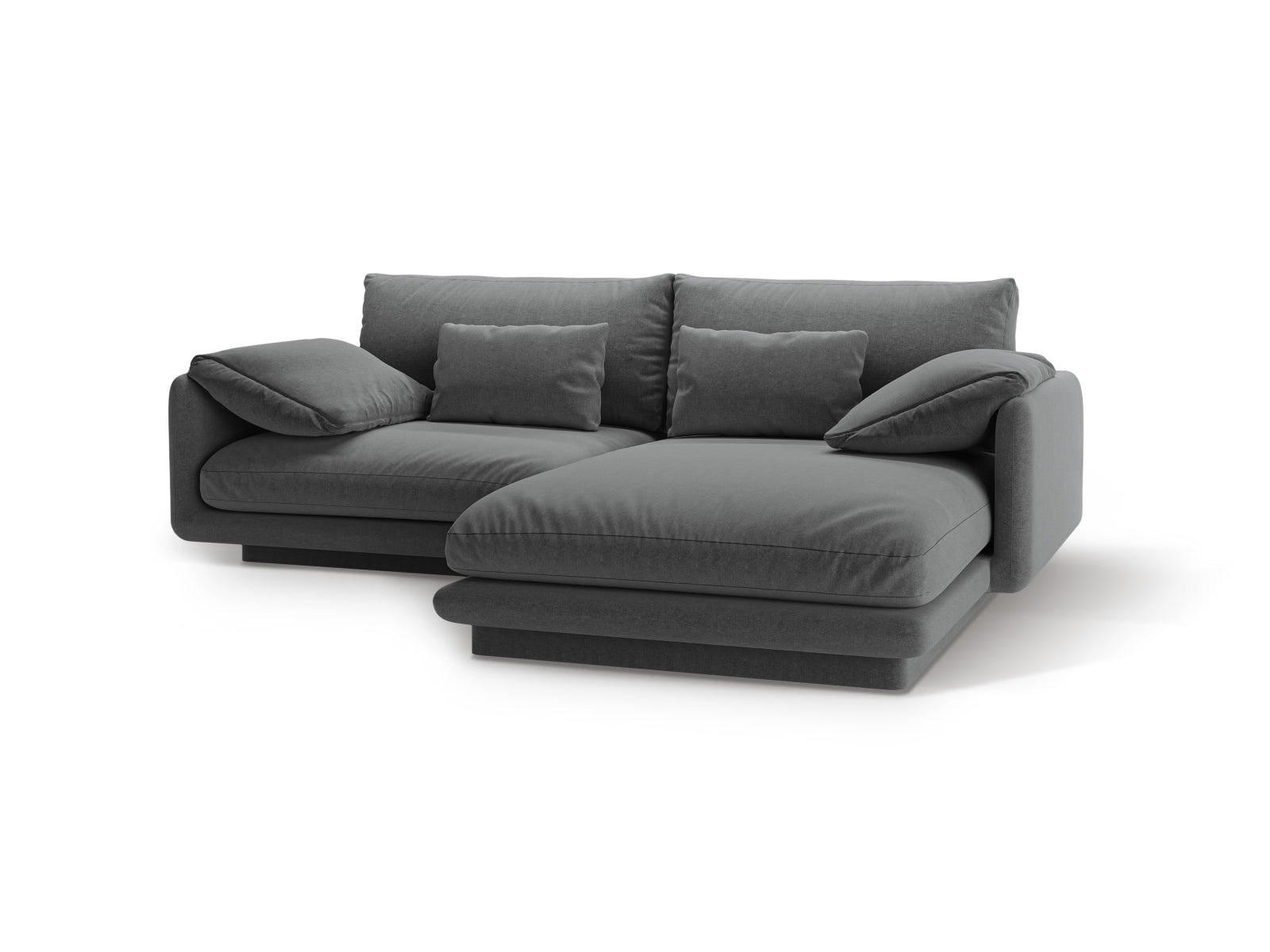 Modernes Torino Ecksofa rechts 3-Sitzer in stilvollem Dunkelgrau von Micadoni, ideal für gemütliche Abende und elegantes Wohndesign.