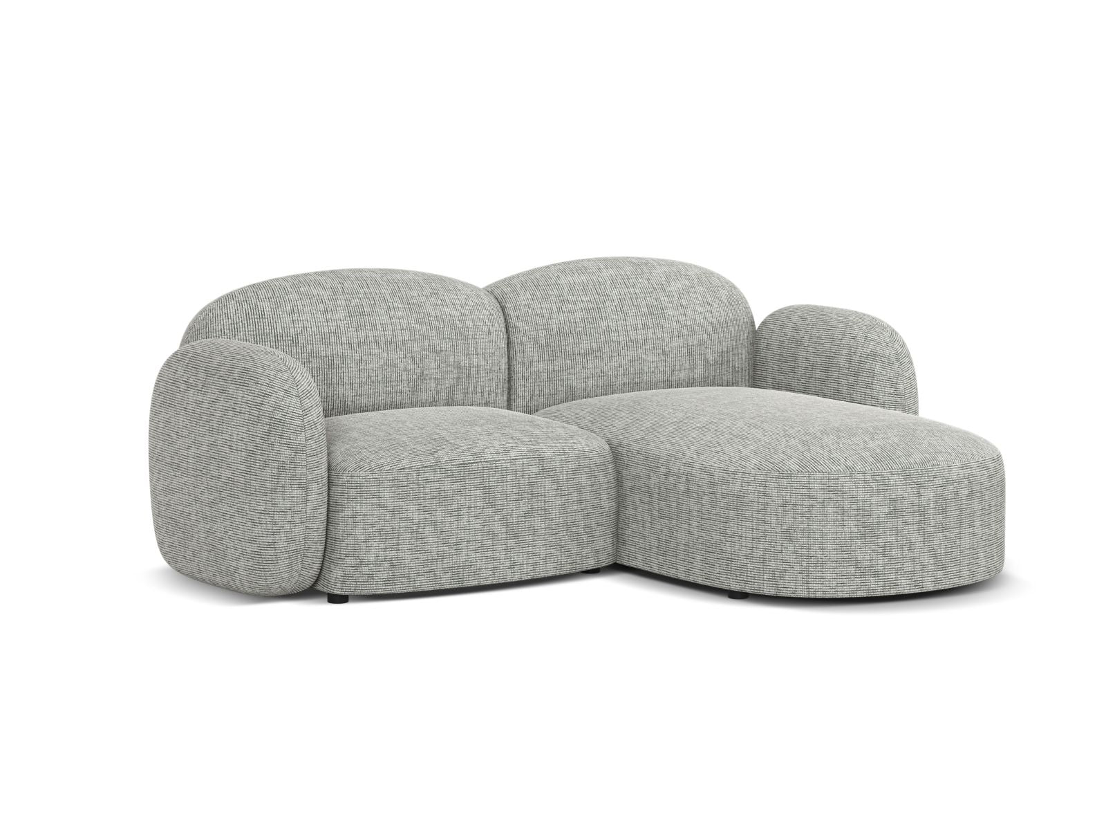 Elegantes 3-Sitzer Ecksofa rechts Blair in warmem Grau, ideal für stilvolle Wohnräume, erhältlich bei KAQTU Design AG.
