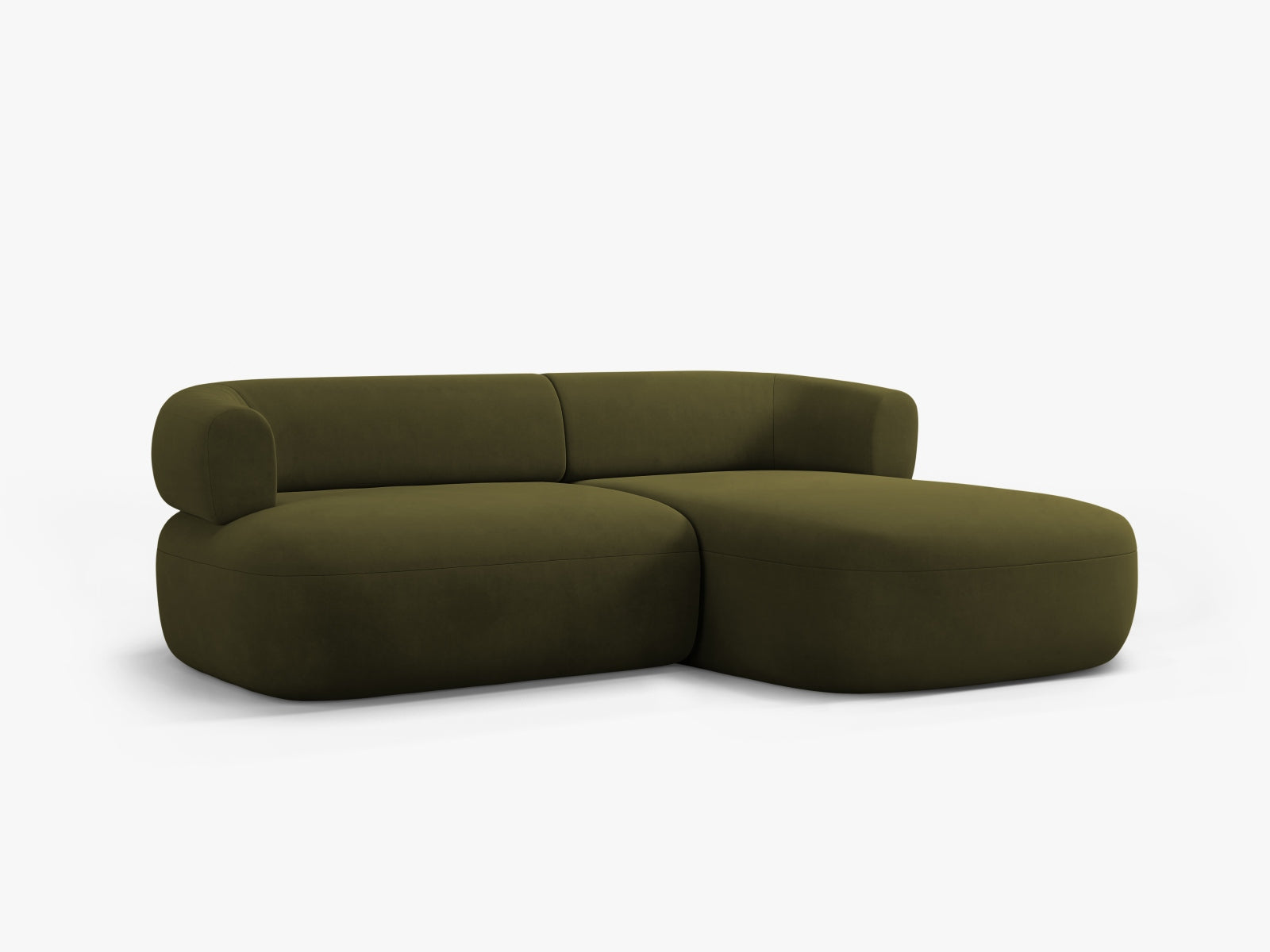 Jenny Velour Ecksofa rechts 5 Sitzer in Green präsentiert im Onlineshop von KAQTU Design AG. Ecksofa rechts ist von Micadoni