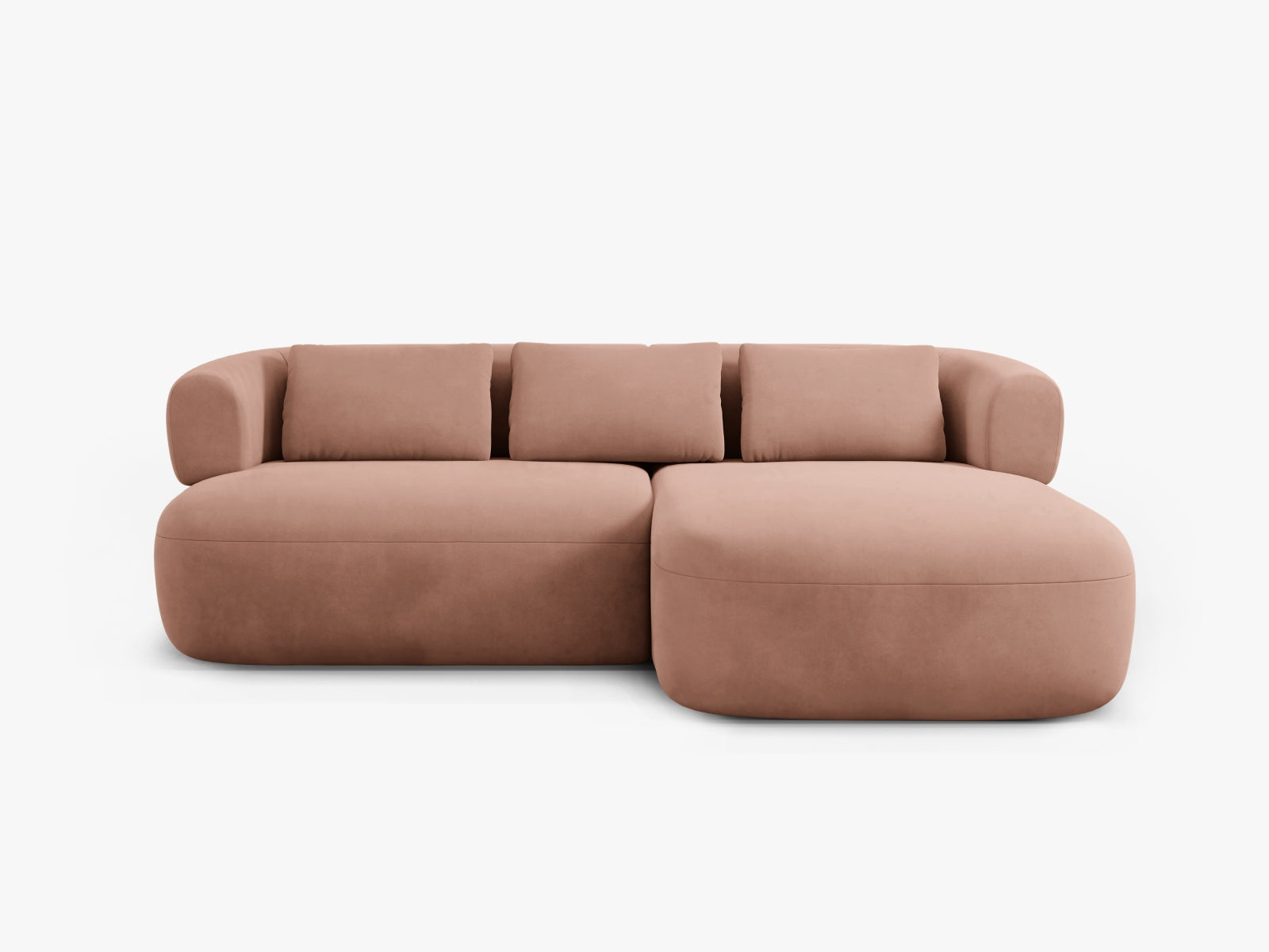 Jenny Velour Ecksofa rechts 5 Sitzer in Pink präsentiert im Onlineshop von KAQTU Design AG. Ecksofa rechts ist von Micadoni