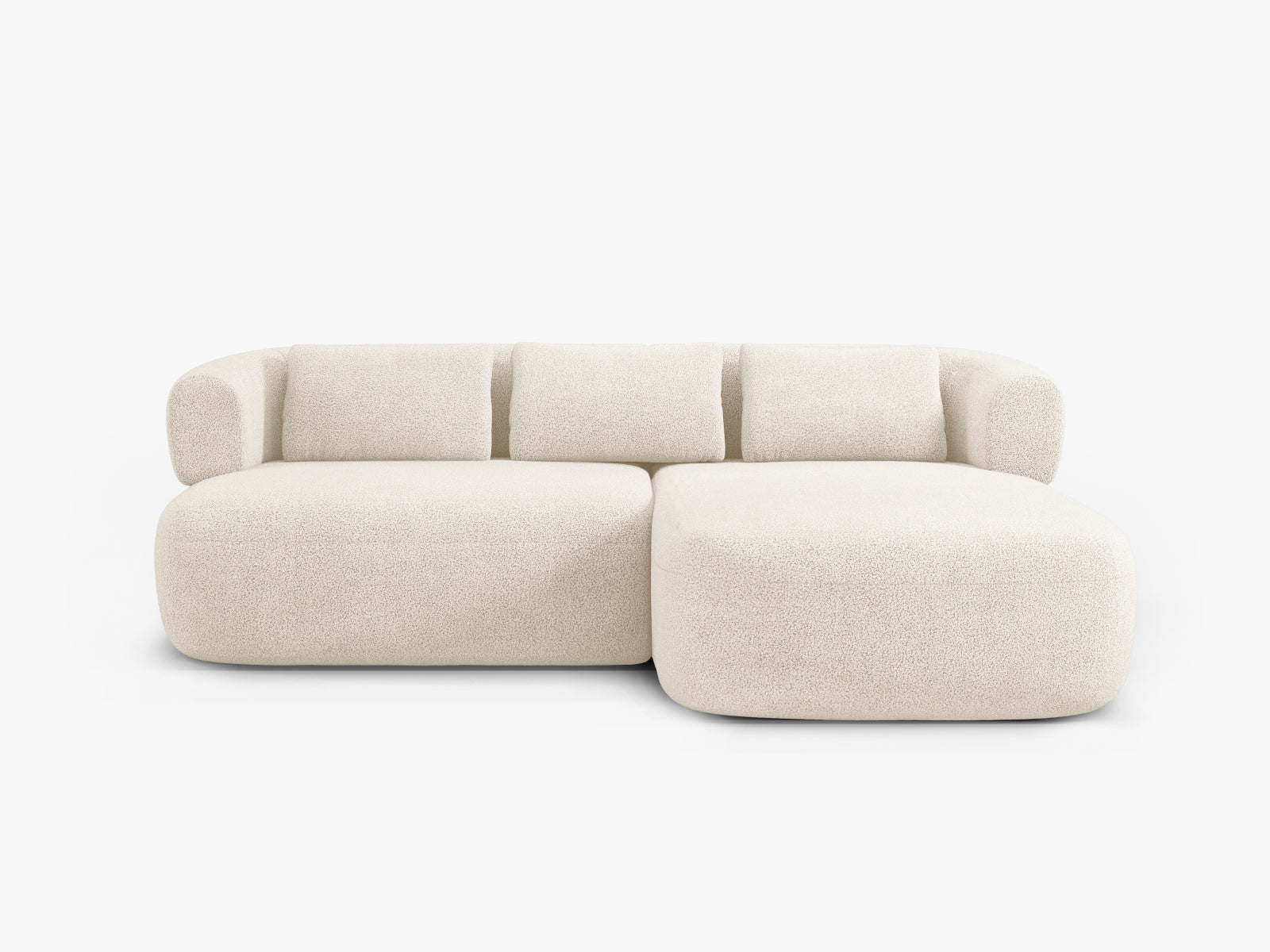 Jenny Boucle Ecksofa rechts 5 Sitzer in Beige präsentiert im Onlineshop von KAQTU Design AG. Ecksofa rechts ist von Micadoni