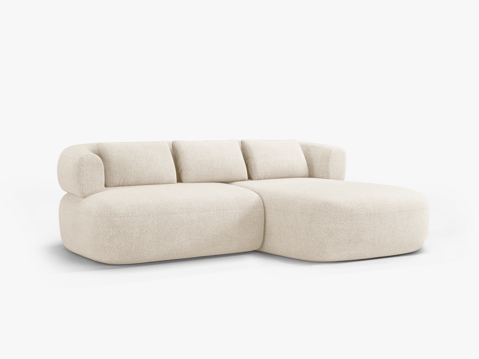 Jenny Boucle Ecksofa rechts 5 Sitzer in Beige präsentiert im Onlineshop von KAQTU Design AG. Ecksofa rechts ist von Micadoni