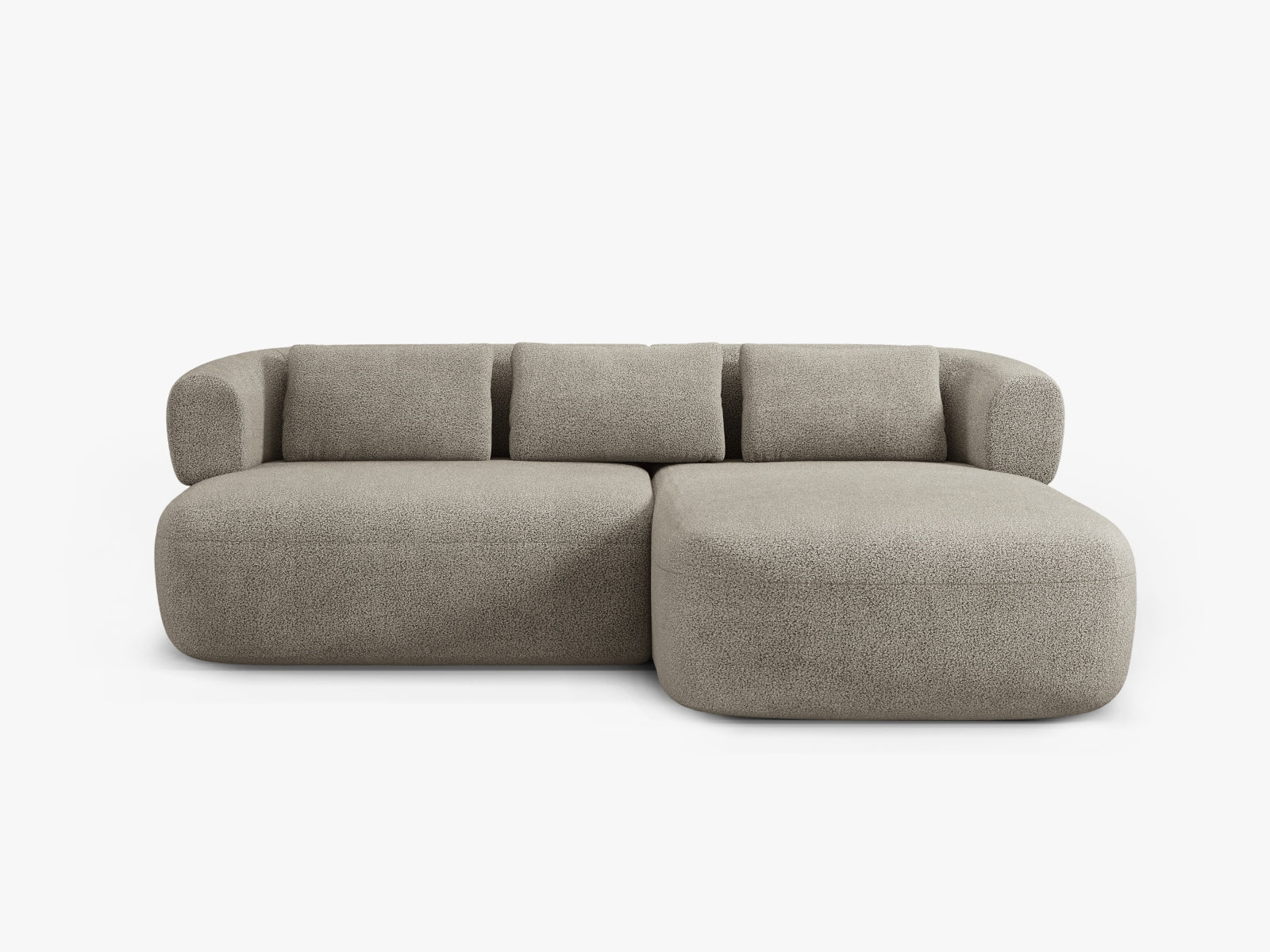 Jenny Boucle Ecksofa rechts 5 Sitzer in Light Grey präsentiert im Onlineshop von KAQTU Design AG. Ecksofa rechts ist von Micadoni