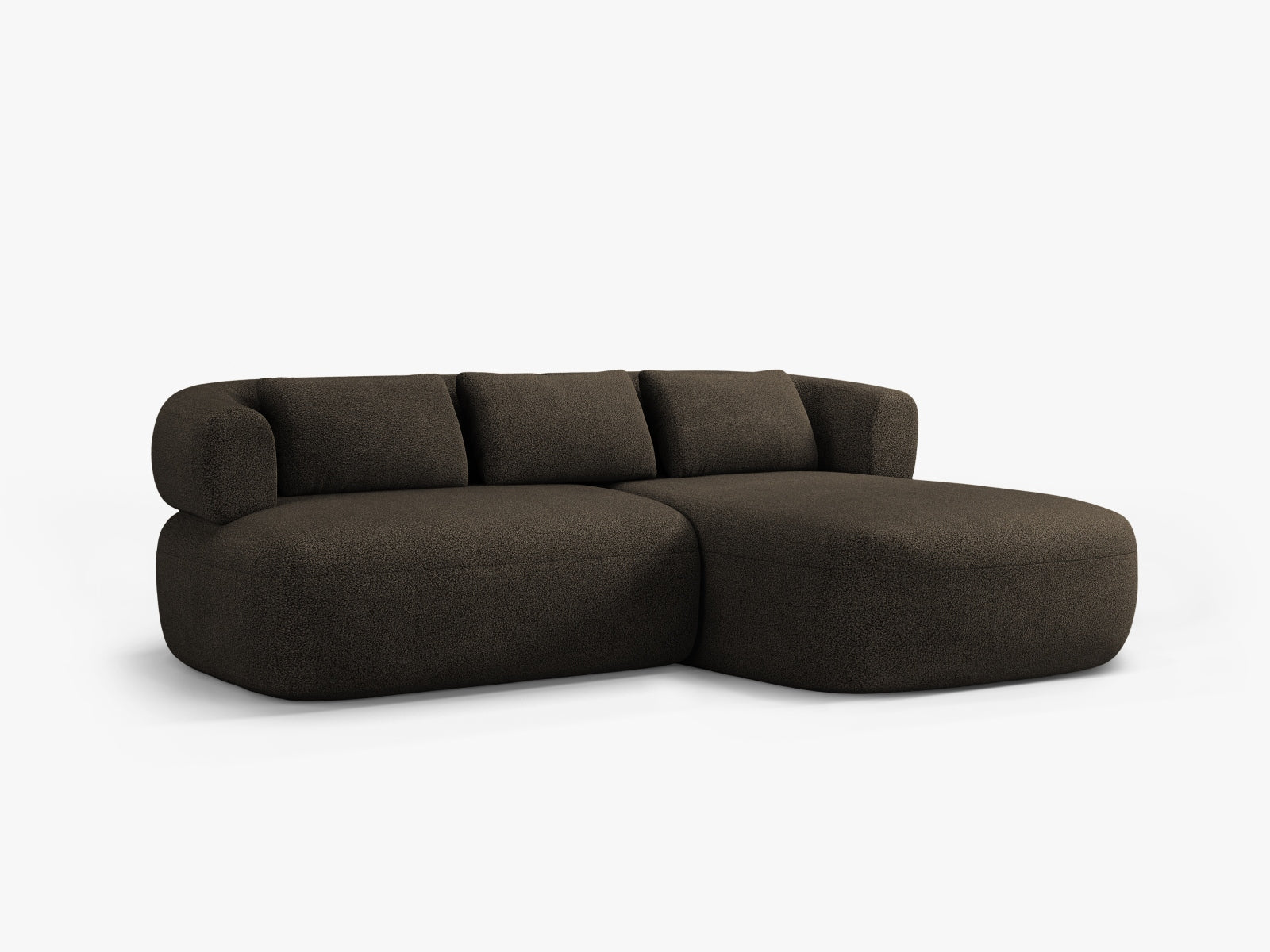 Jenny Boucle Ecksofa rechts 5 Sitzer in Grey Brown präsentiert im Onlineshop von KAQTU Design AG. Ecksofa rechts ist von Micadoni