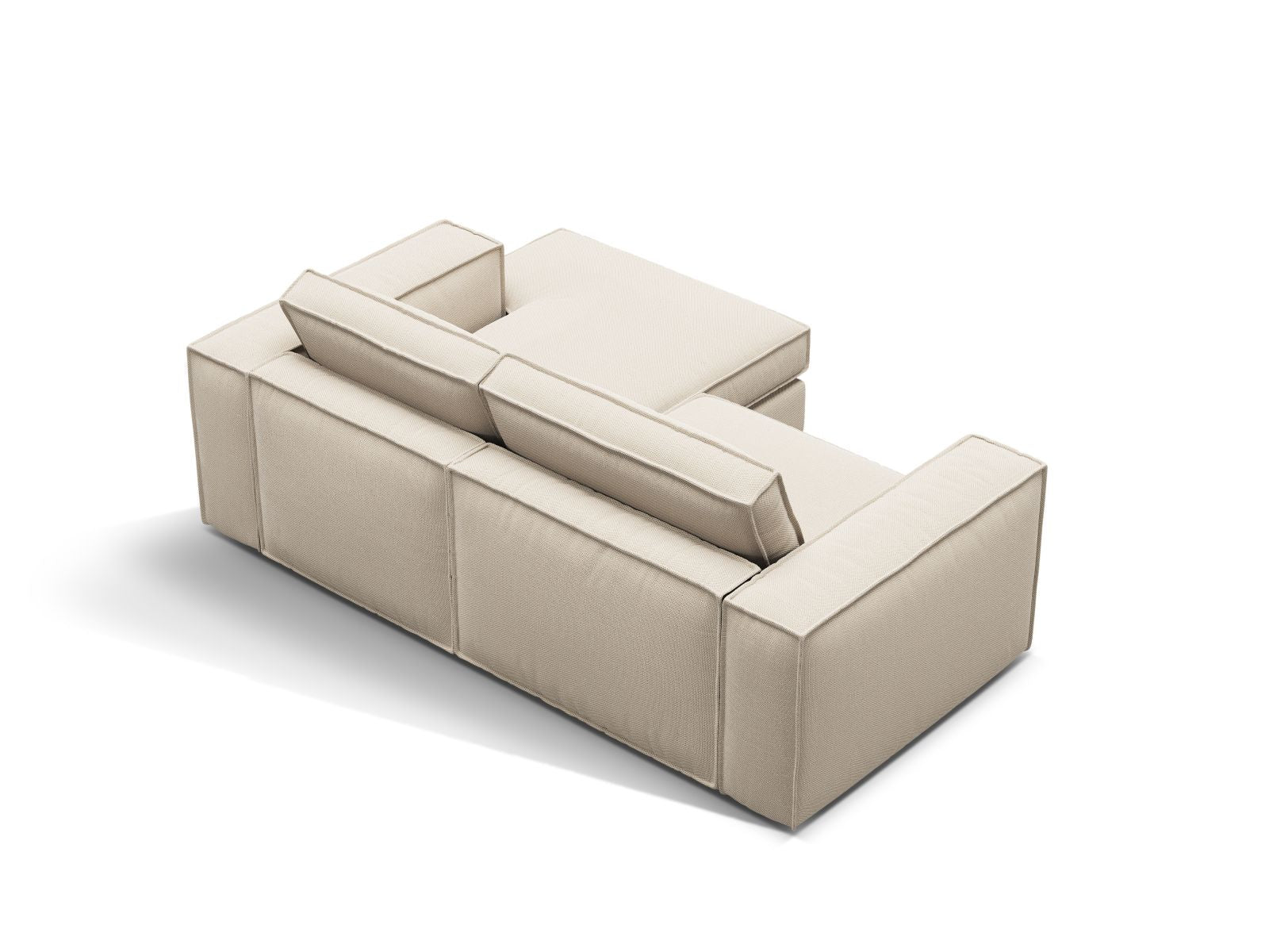 Elegantes 2-Sitzer Ecksofa Pola von Micadoni in Beige, perfekt für moderne Wohnräume und gemütliche Abende mit Freunden oder Familie.
