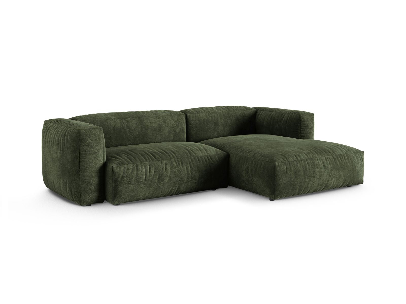 Elegantes 2-Sitzer XL Ecksofa rechts Martina in stilvollem Green-Vogue, ideal für moderne Wohnräume und gemütliche Abende.