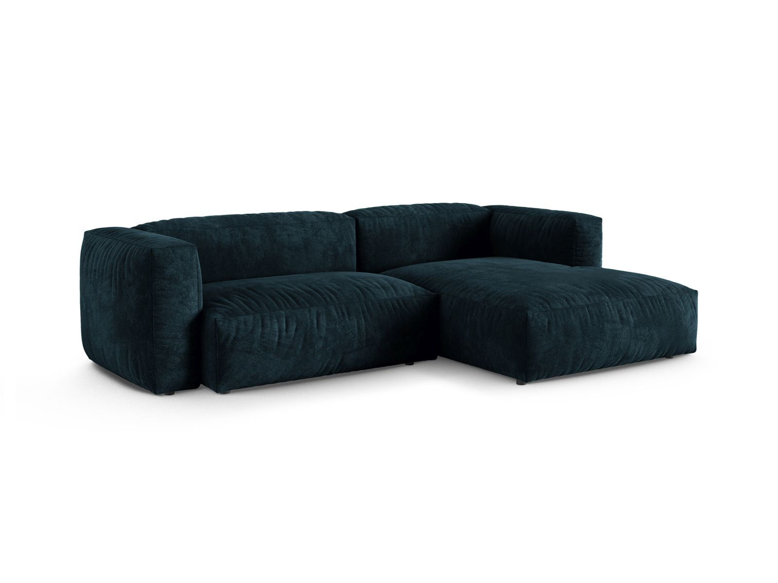 Elegantes 2-Sitzer XL Ecksofa rechts Martina in tiefem Petrol, ideal für stilvolle Wohnräume, präsentiert von Micadoni.