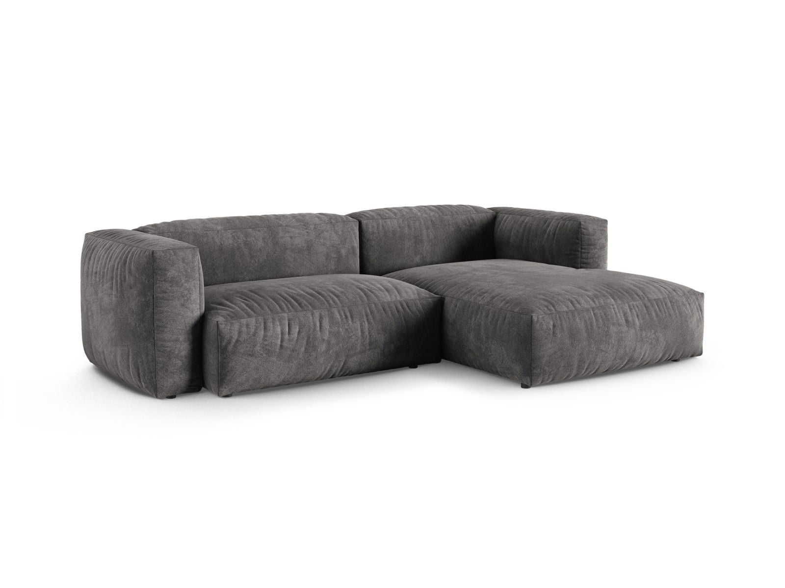 Stylisches 2-Sitzer XL Ecksofa rechts Martina in Grey-Vogue, ideal für moderne Wohnräume, erhältlich bei KAQTU Design AG.