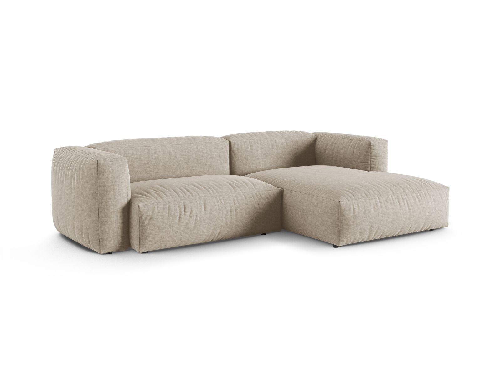 Elegantes 2-Sitzer Ecksofa XL Martina in hellem Beige, ideal für stilvolle Wohnräume. Hochwertige Verarbeitung von Micadoni.
