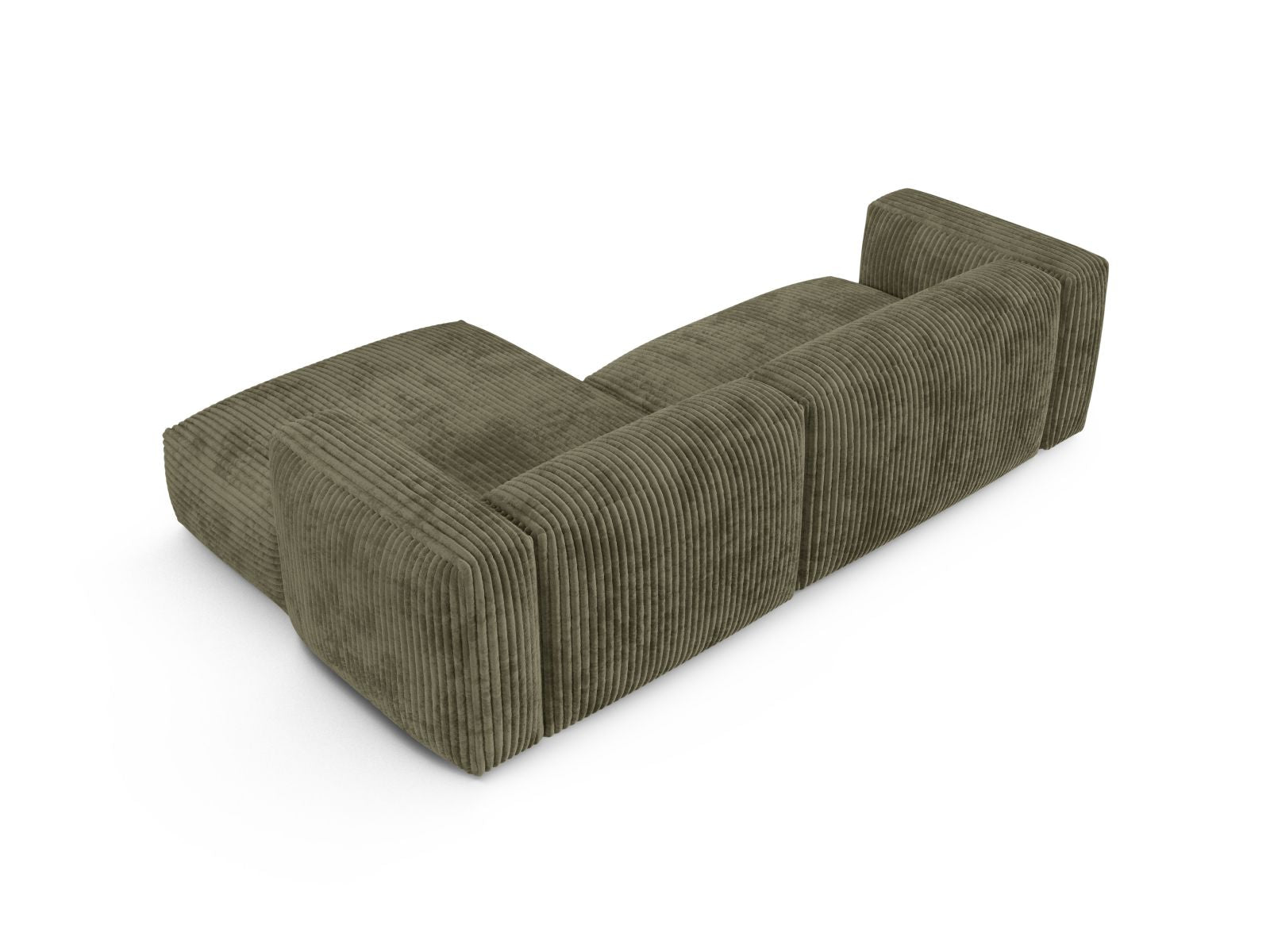 Modernes 2-Sitzer Ecksofa Martina in Moss Green-Tilia, perfekt für gemütliche Abende und stilvolle Einrichtung. Hochwertige Materialien von Micadoni.