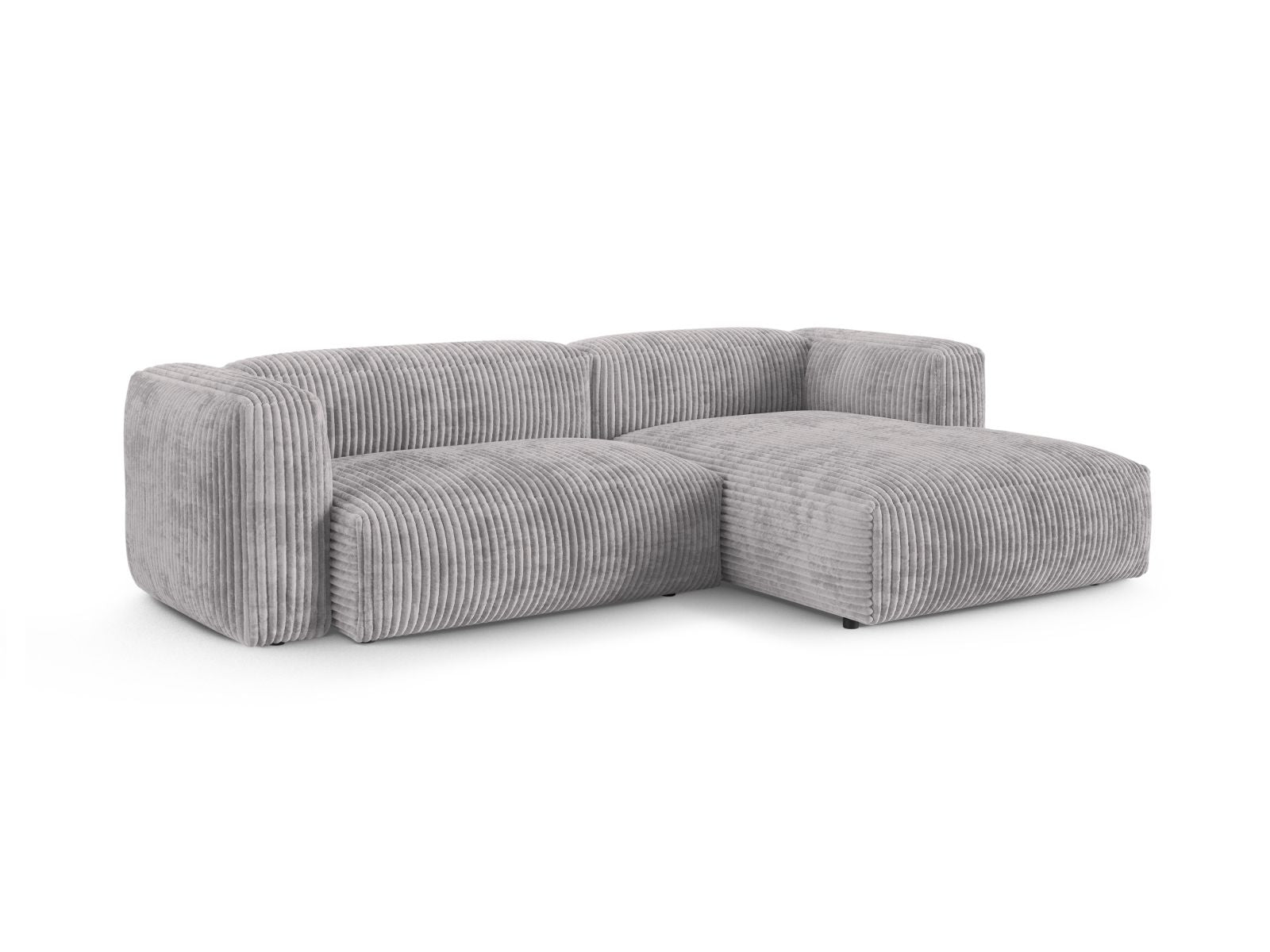 Stylisches 2-Sitzer Ecksofa XL Martina in hellem Grau, ideal für moderne Wohnräume, präsentiert von Micadoni.