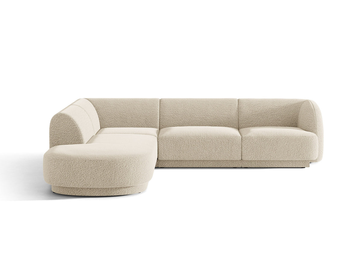 Miley Boucle Ecksofa links 6 Sitzer in Beige-Baloo präsentiert im Onlineshop von KAQTU Design AG. Ecksofa links ist von Micadoni
