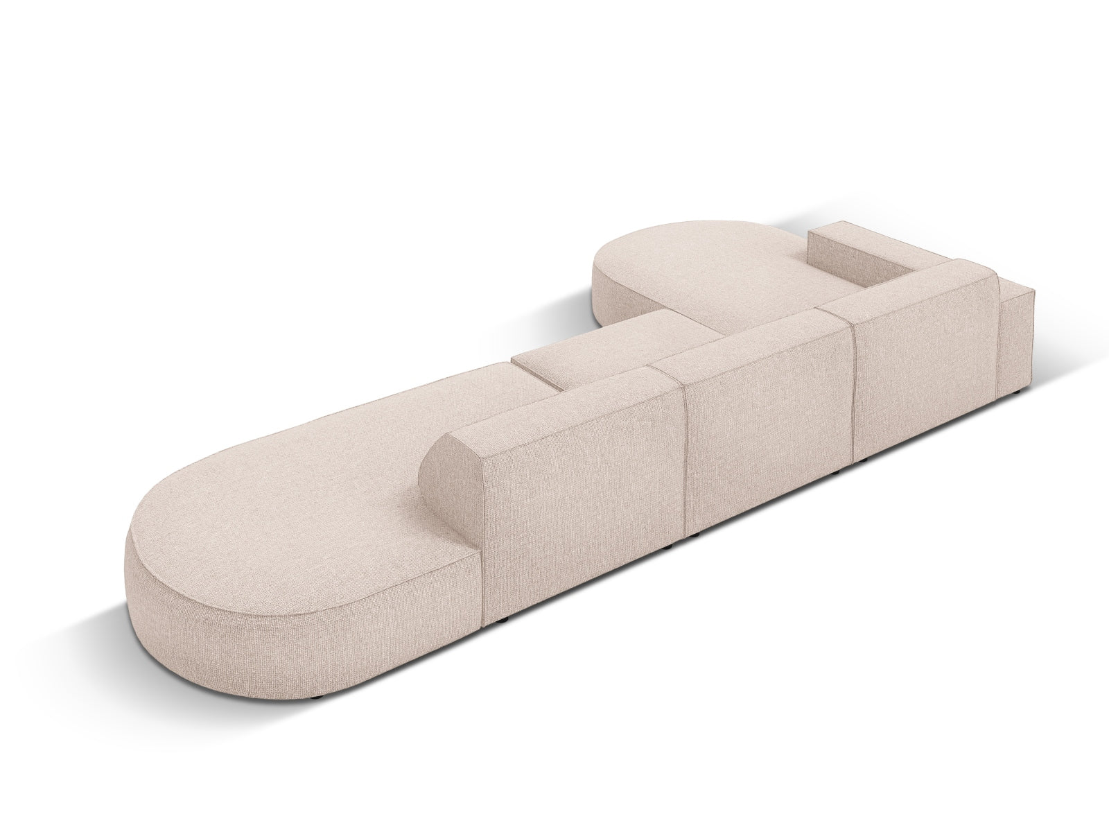 Jodie Modulares Ecksofa links 4 Sitzer in Beige präsentiert im Onlineshop von KAQTU Design AG. Ecksofa links ist von Micadoni