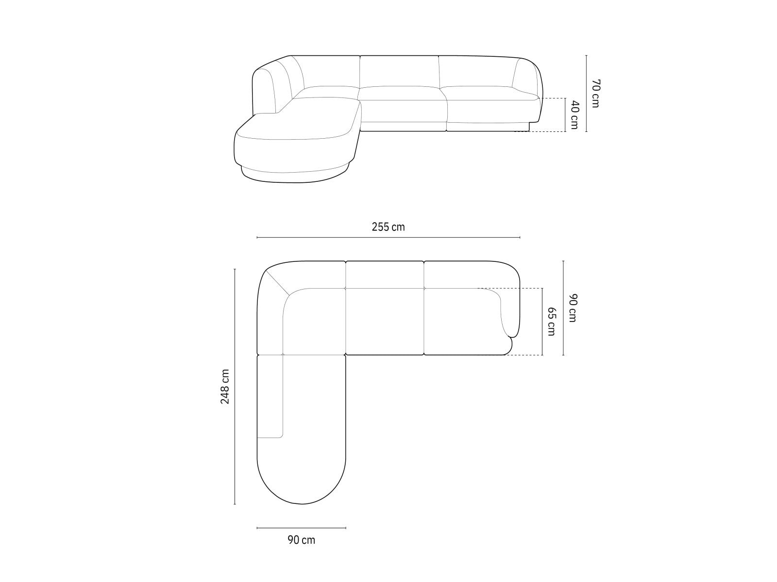 Miley Ecksofa links 6 Sitzer in Petrol präsentiert im Onlineshop von KAQTU Design AG. Ecksofa links ist von Micadoni