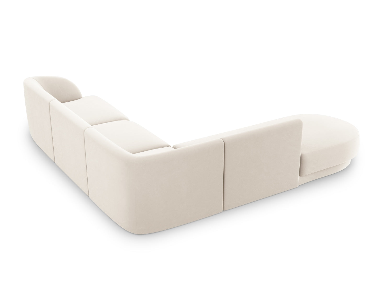 Miley Velour Ecksofa links 6 Sitzer in Light Beige präsentiert im Onlineshop von KAQTU Design AG. Ecksofa links ist von Micadoni