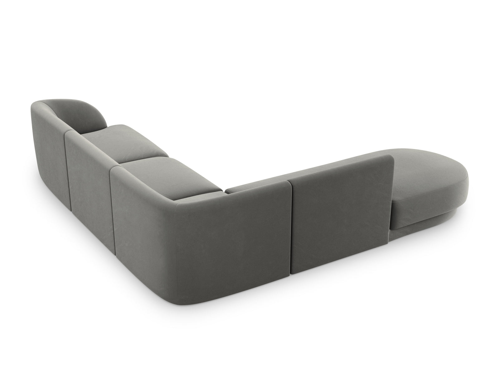 Miley Velour Ecksofa links 6 Sitzer in Light Grey präsentiert im Onlineshop von KAQTU Design AG. Ecksofa links ist von Micadoni