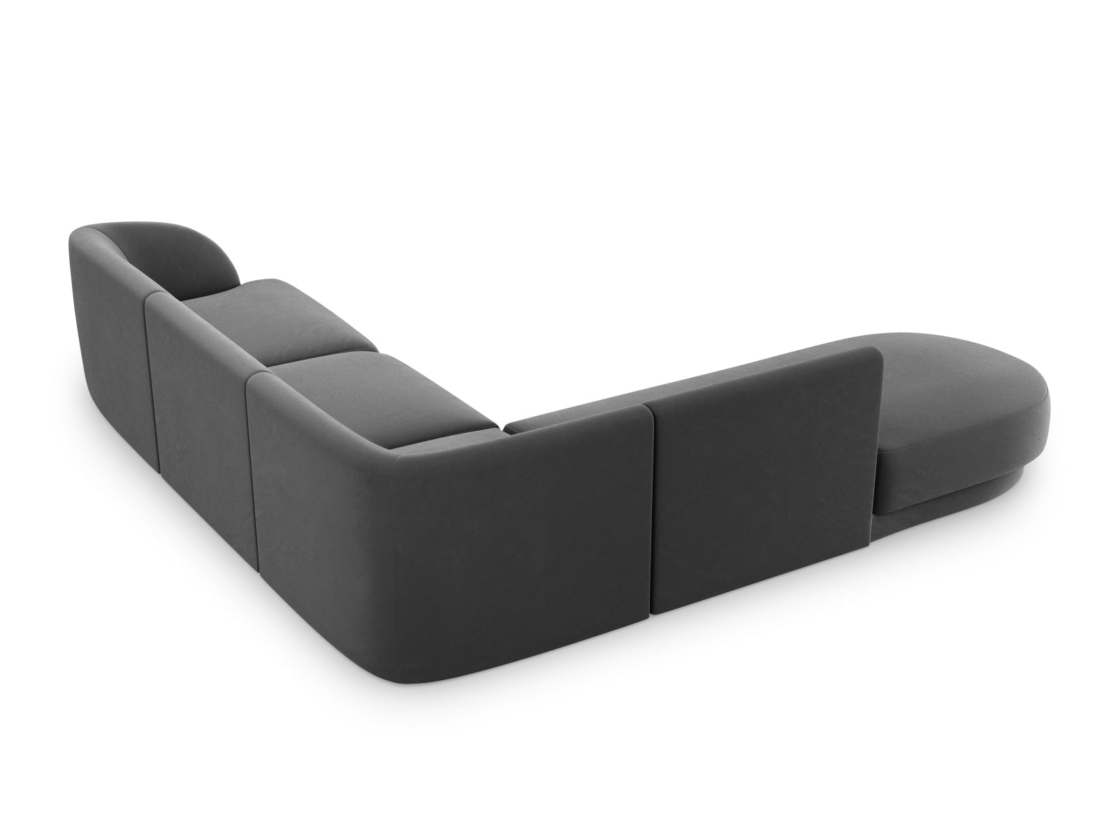Miley Velour Ecksofa links 6 Sitzer in Grey präsentiert im Onlineshop von KAQTU Design AG. Ecksofa links ist von Micadoni