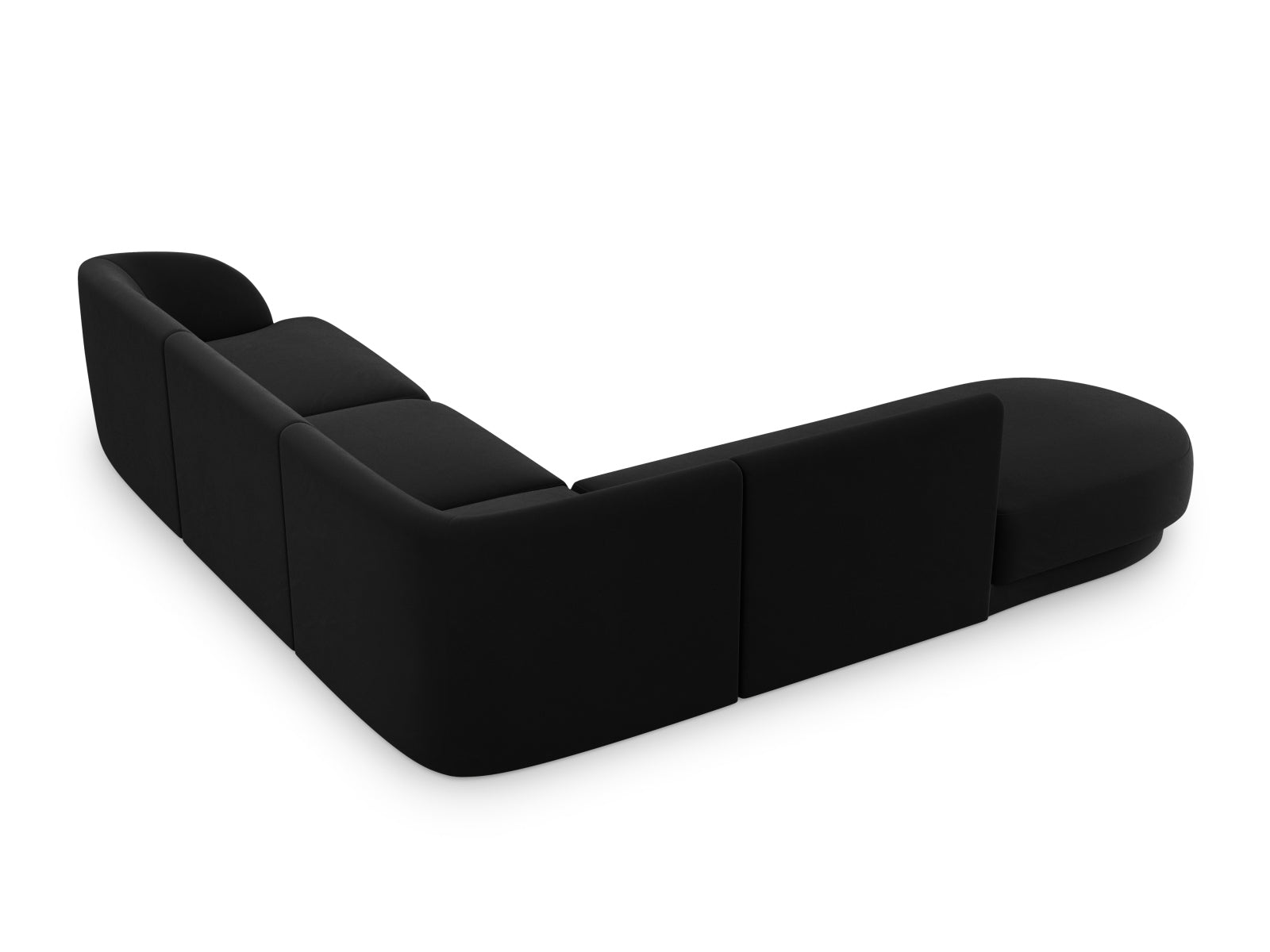 Miley Velour Ecksofa links 6 Sitzer in Black präsentiert im Onlineshop von KAQTU Design AG. Ecksofa links ist von Micadoni