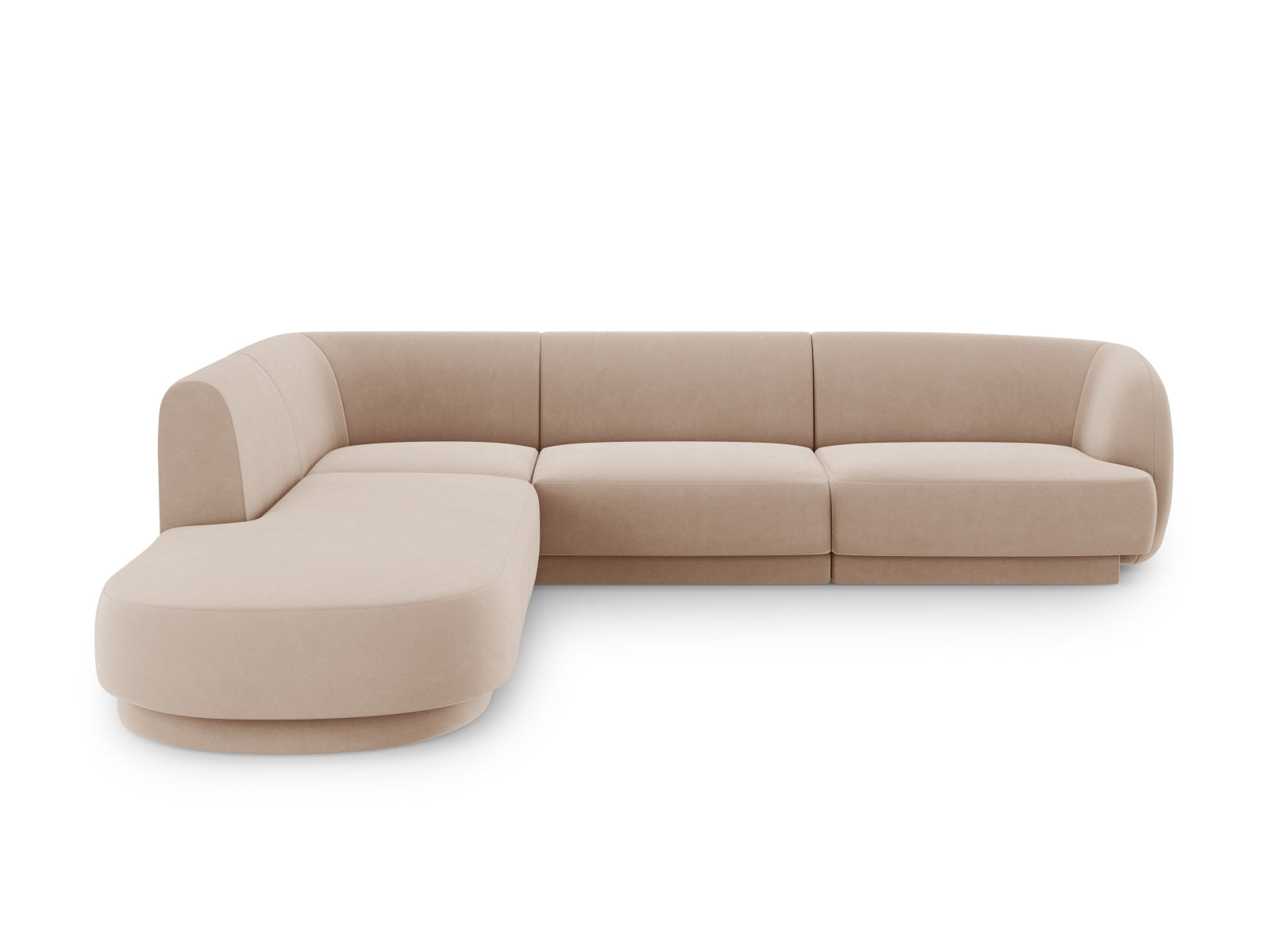 Miley Velour Ecksofa links 6 Sitzer in Cappuccino präsentiert im Onlineshop von KAQTU Design AG. Ecksofa links ist von Micadoni